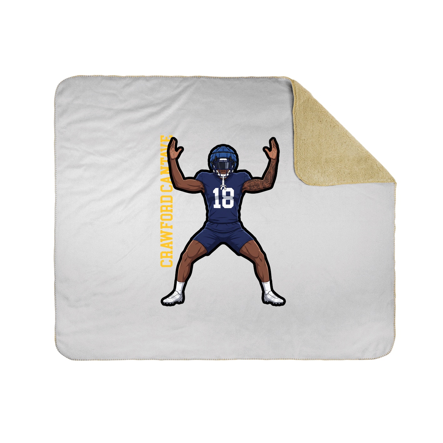 Throw Blanket — Name Vertical in White