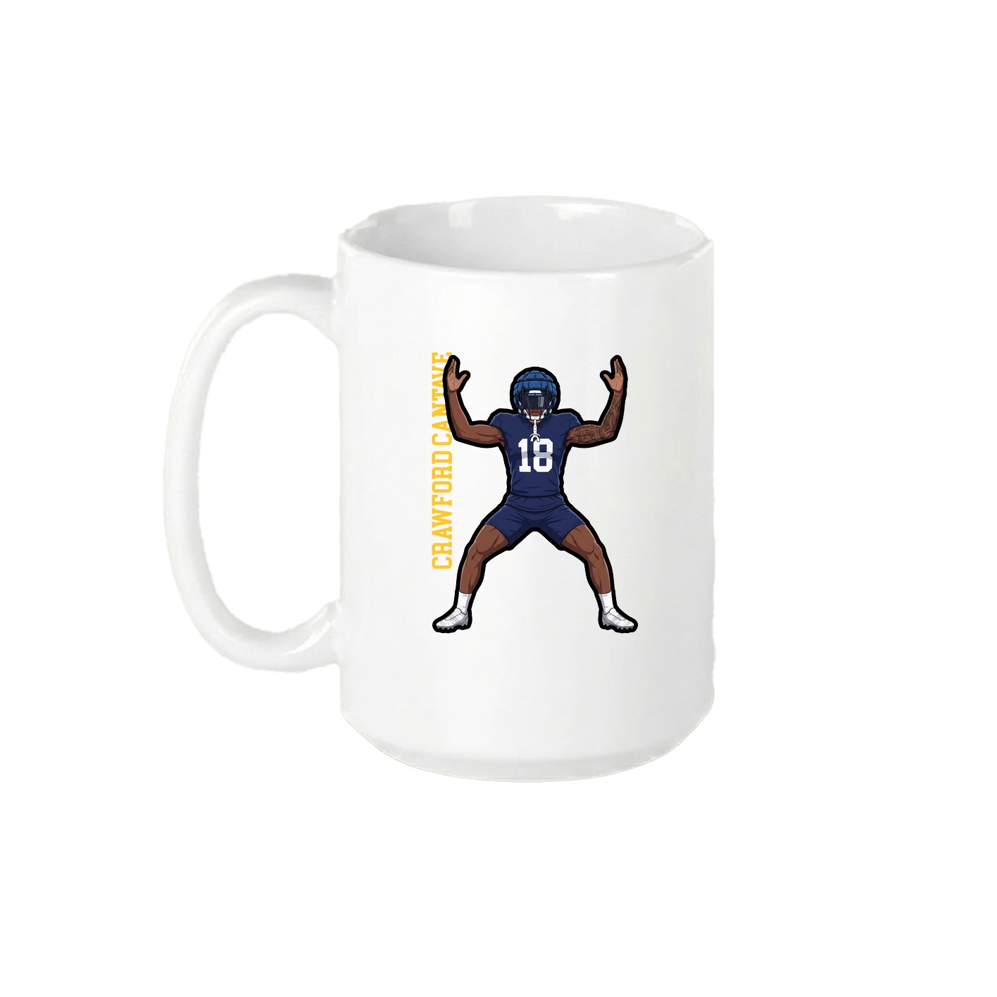 15oz Coffee Mug — Name Vertical in White
