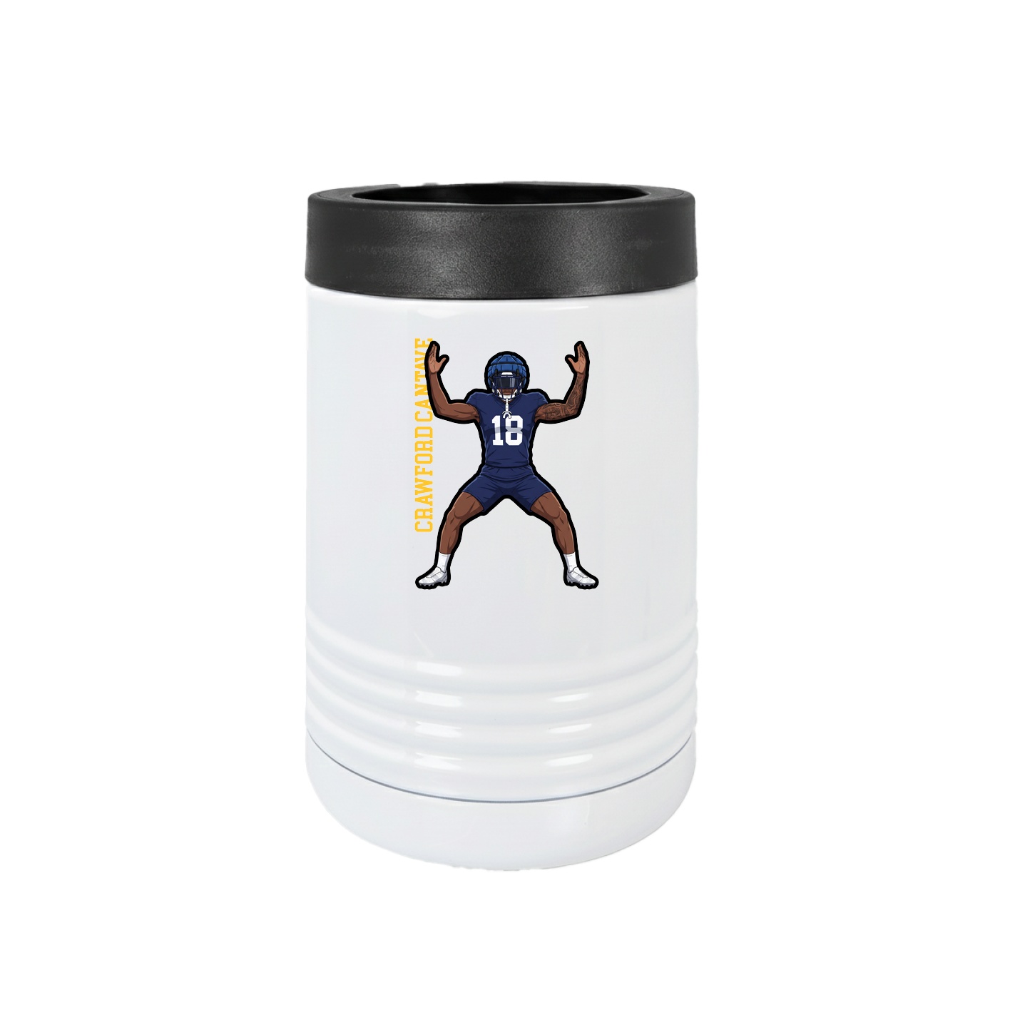 Beverage Holder — Name Vertical in White