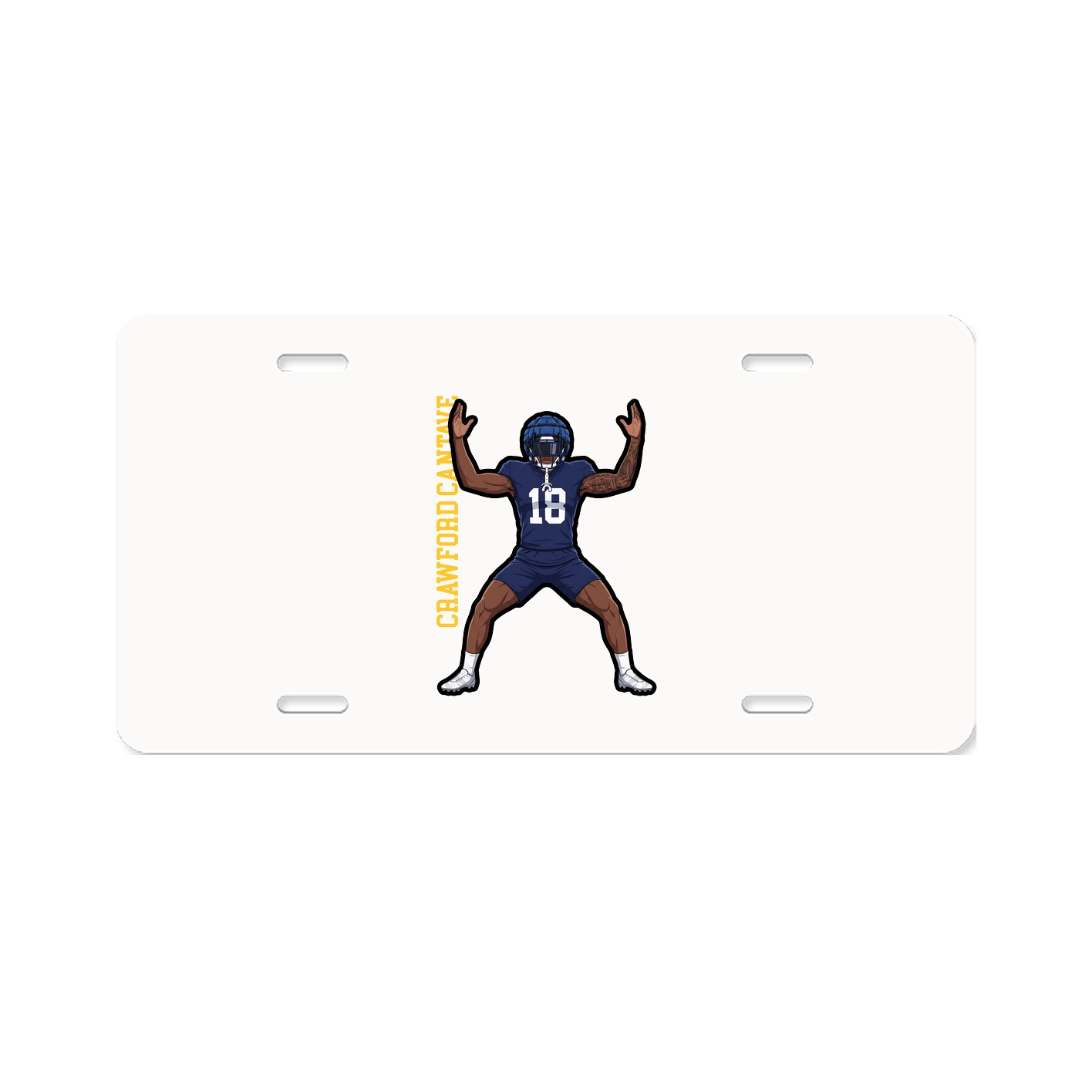 License Plate — Name Vertical in Classic