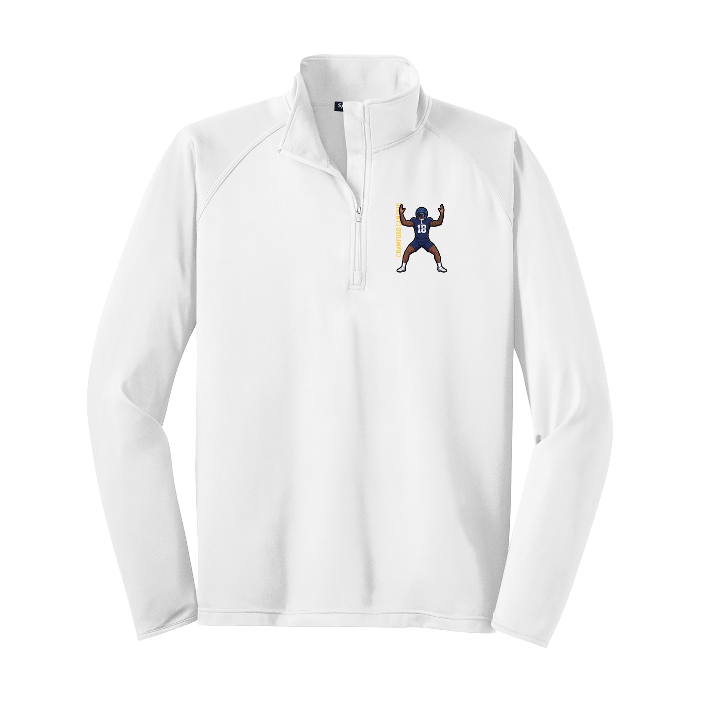 Q-Zip Pullover — Name Vertical in White