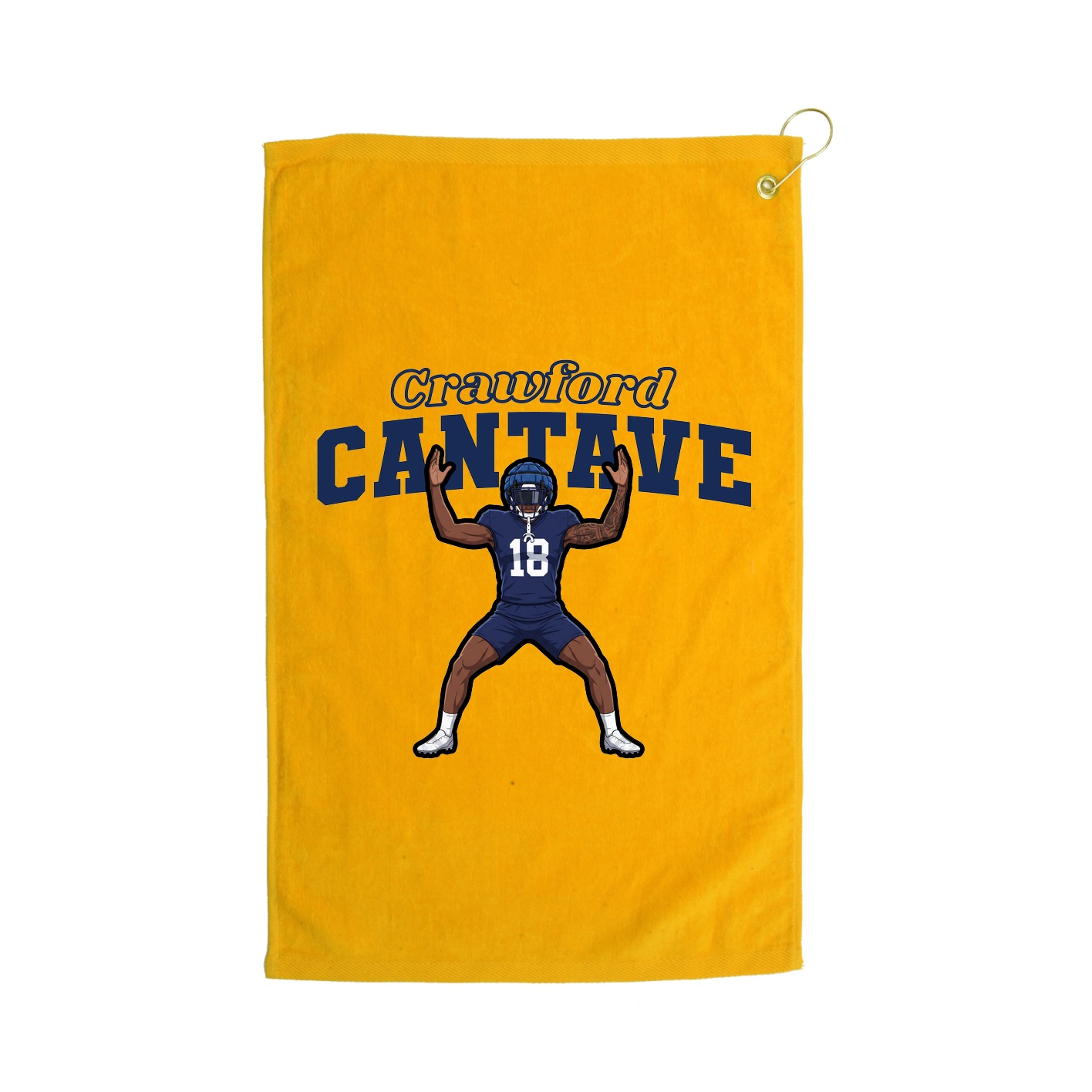 Golf Towel — Name Arch in Gold