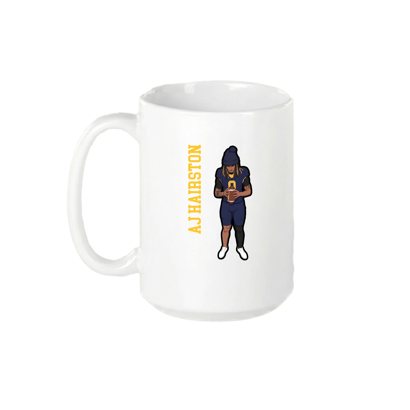 15oz Coffee Mug — Name Vertical in White