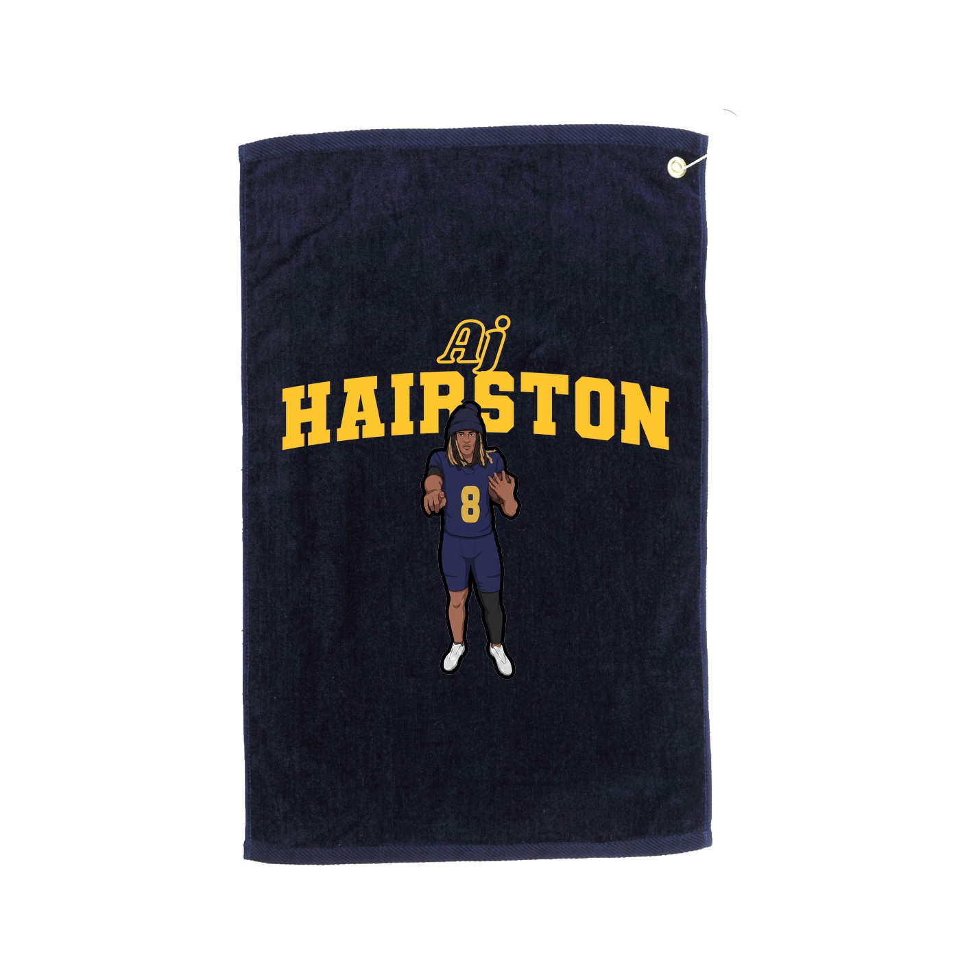 Golf Towel — Name Arch in Navy