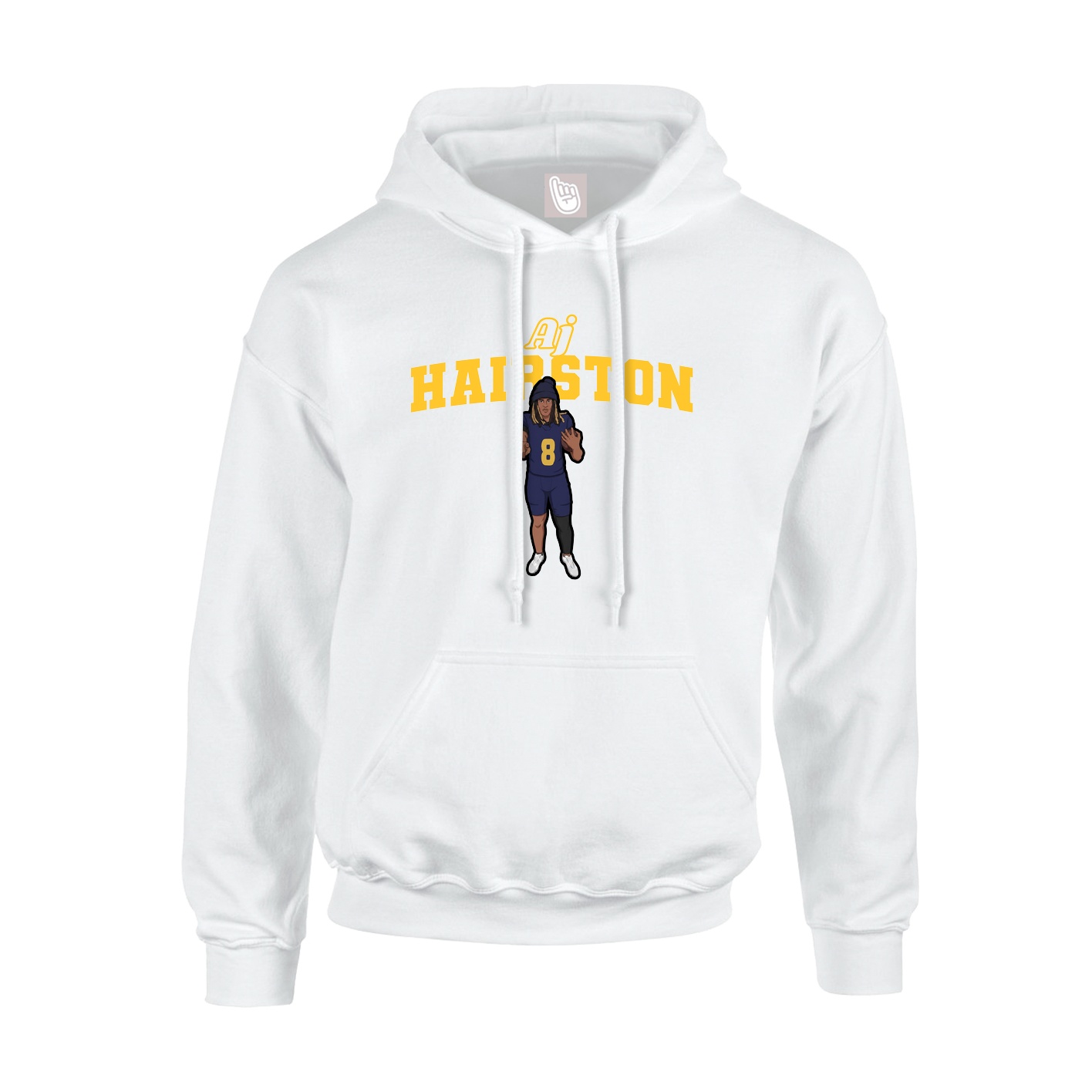 Hoodie — Name Arch in White