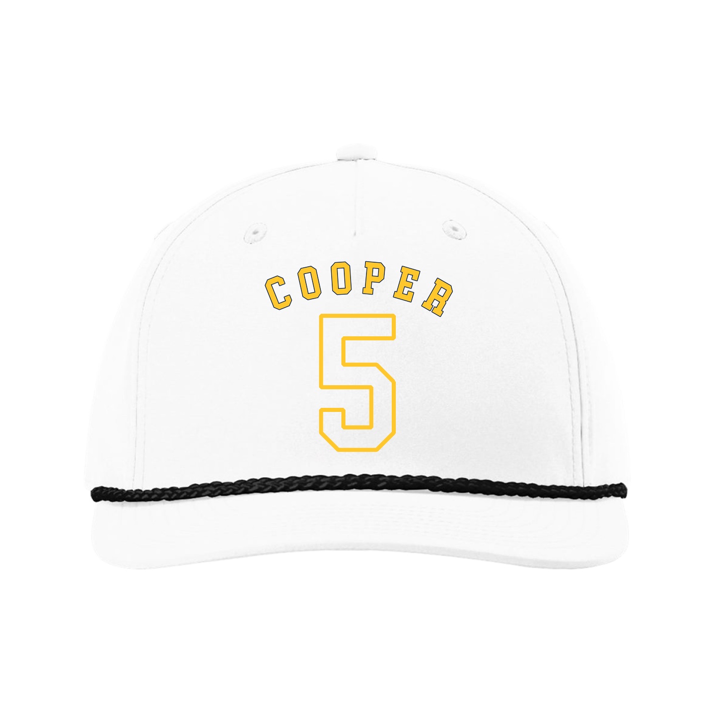 Five-Panel Classic Rope Cap — Shirsey Arch in White
