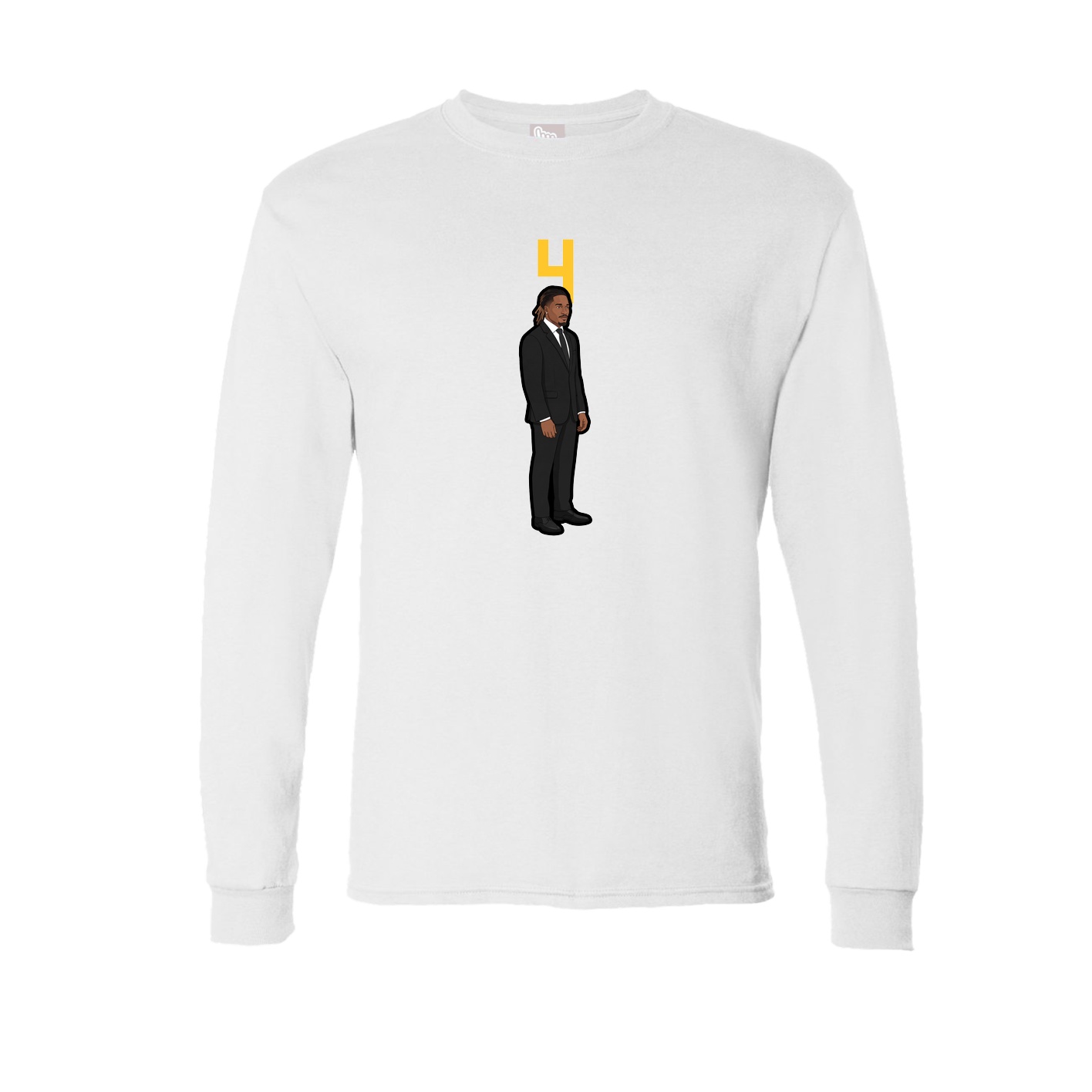 Long Sleeve Tee — Number Top in White