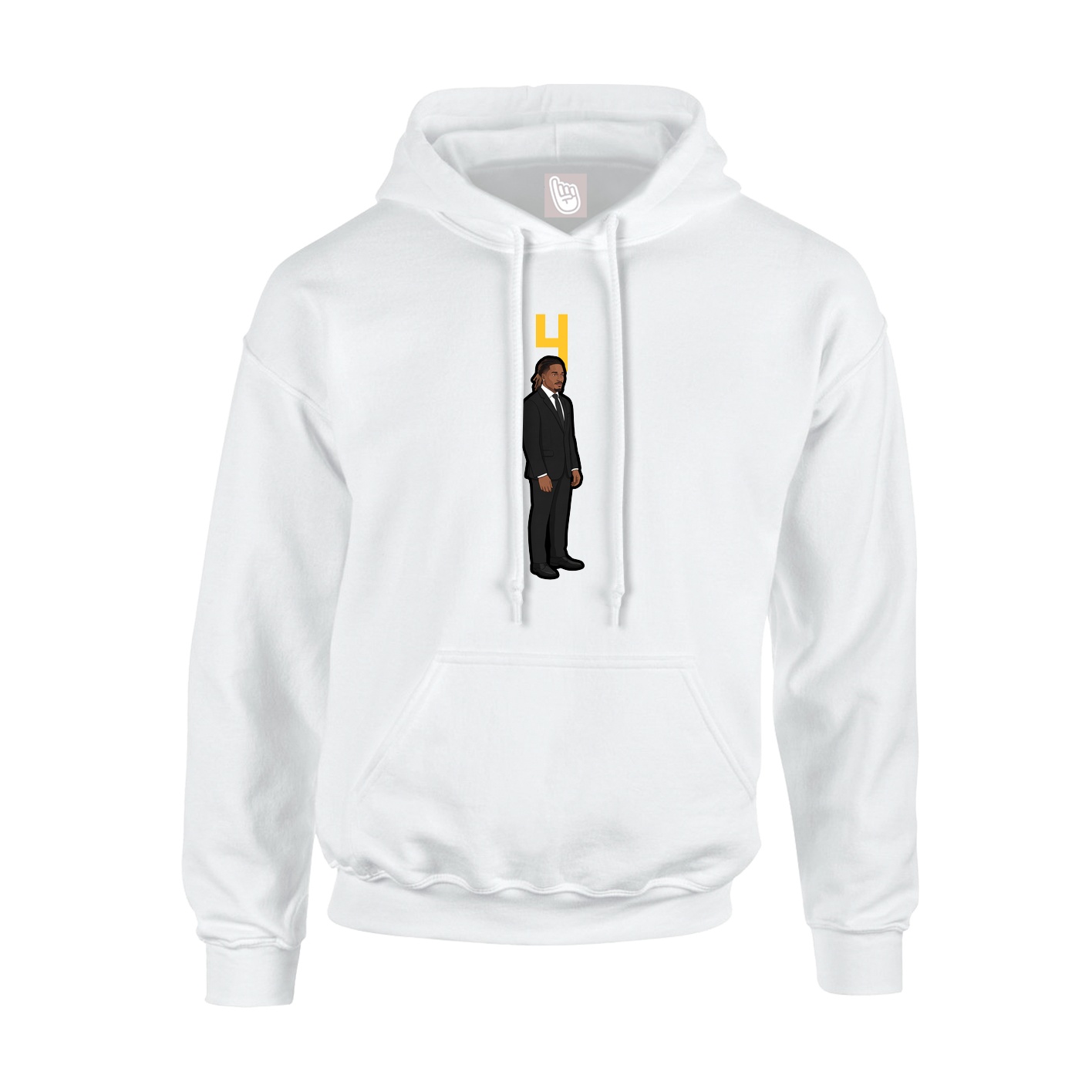 Youth Hoodie — Number Top in White