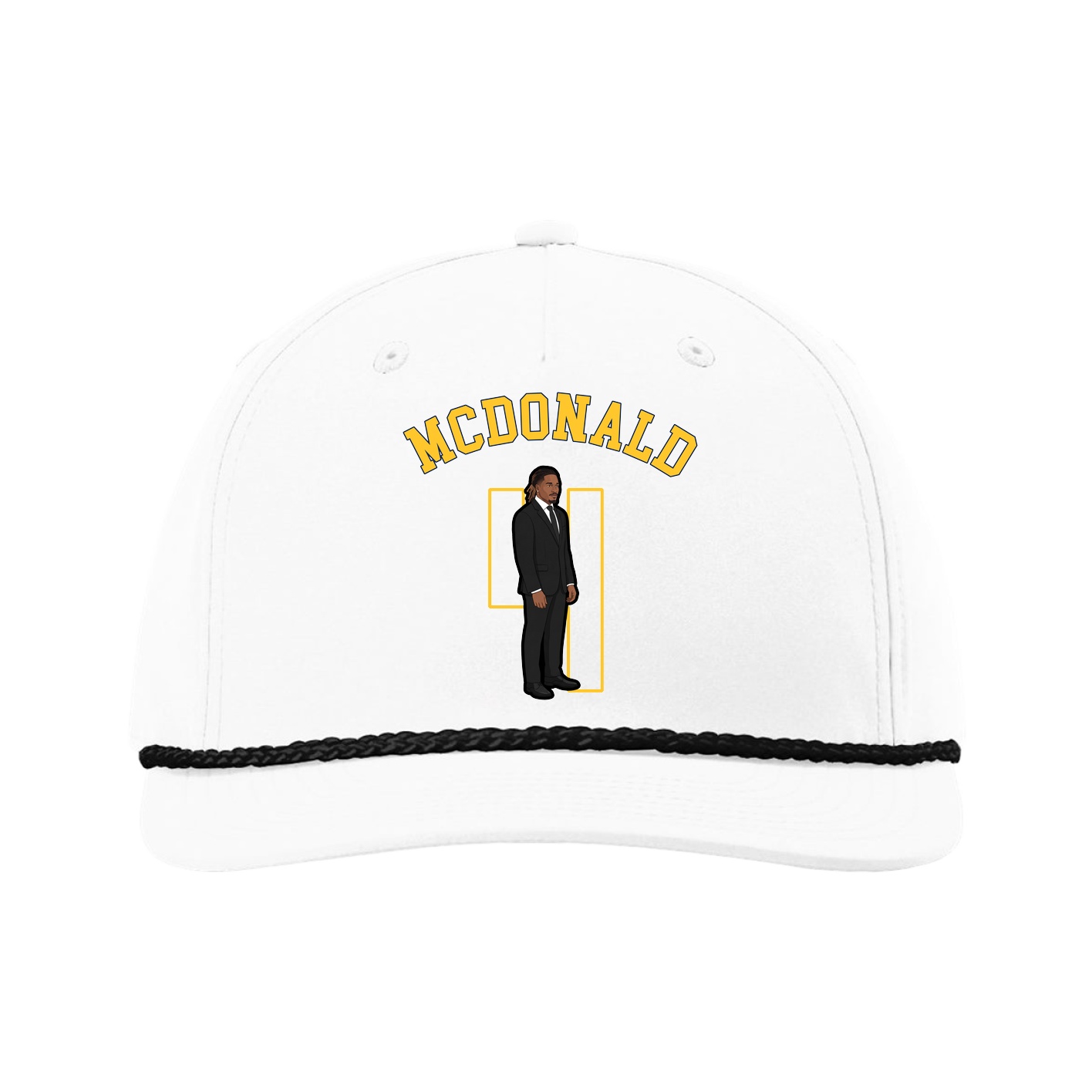 Five-Panel Classic Rope Cap — Shirsey Arch in White