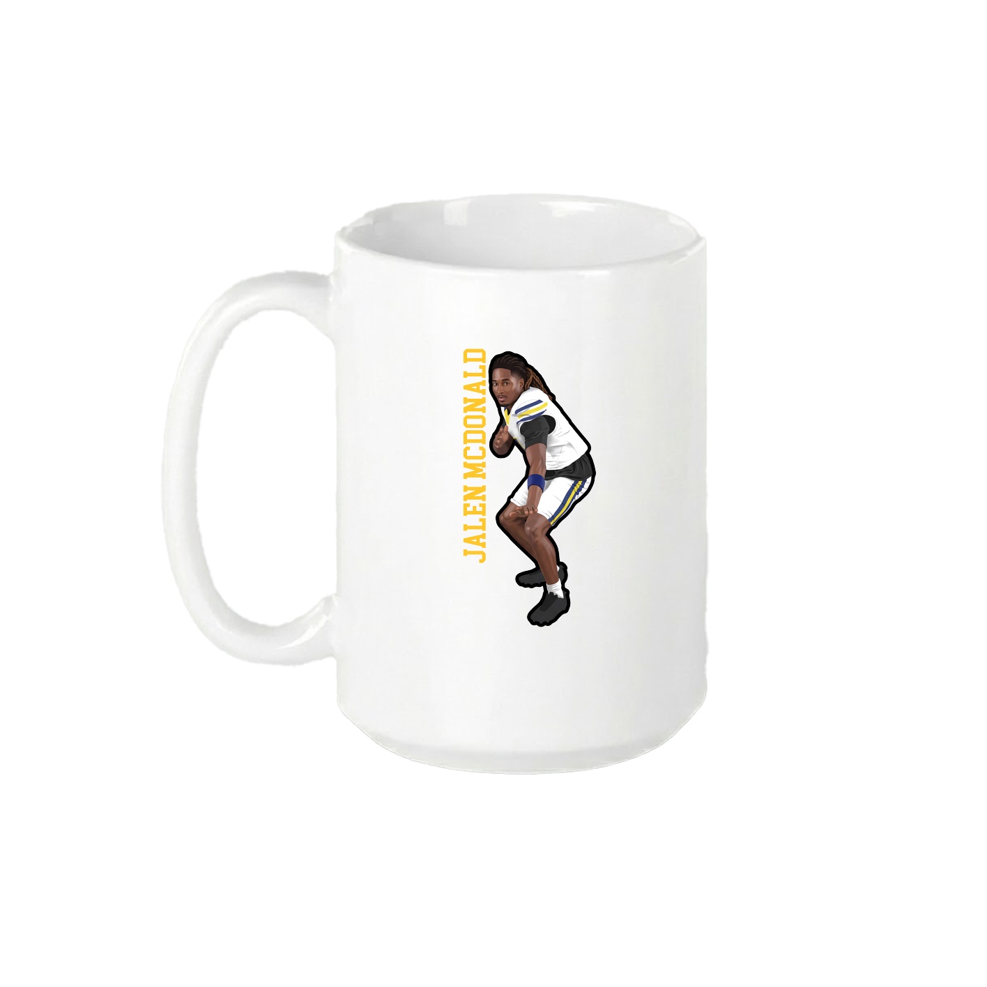 15oz Coffee Mug — Name Vertical in White