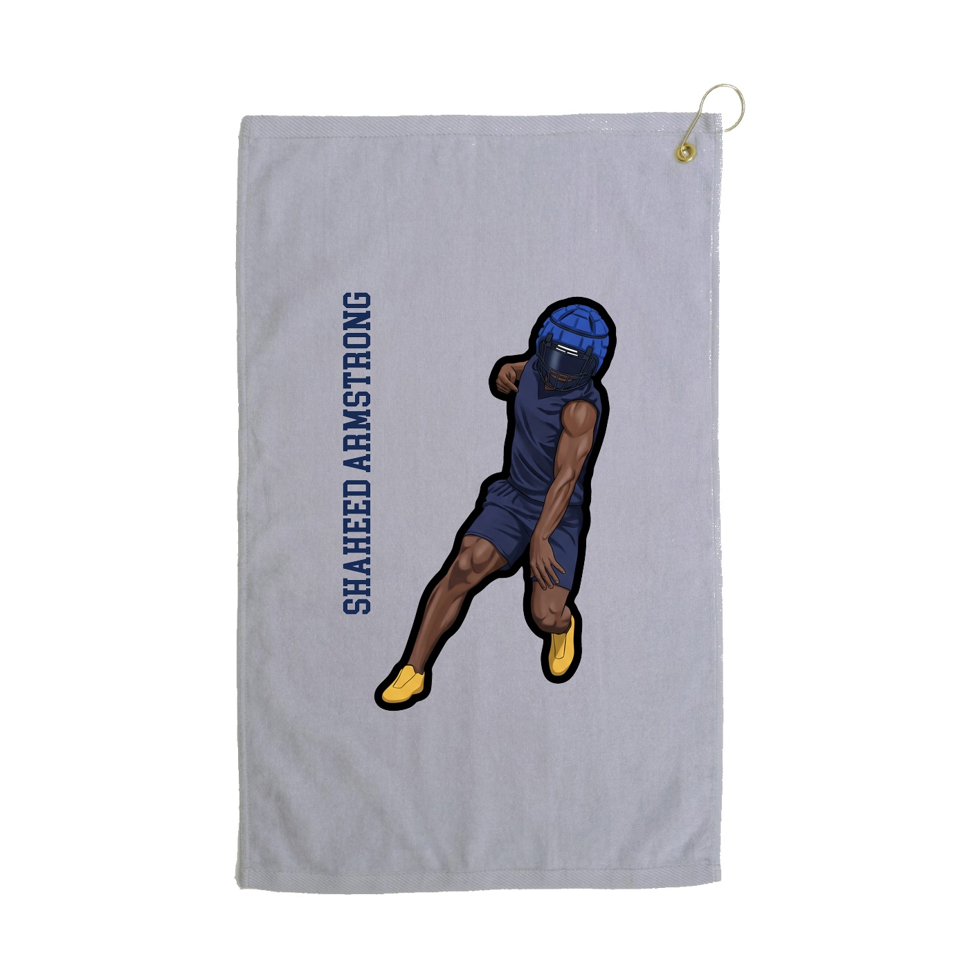 Golf Towel — Name Vertical in Grey