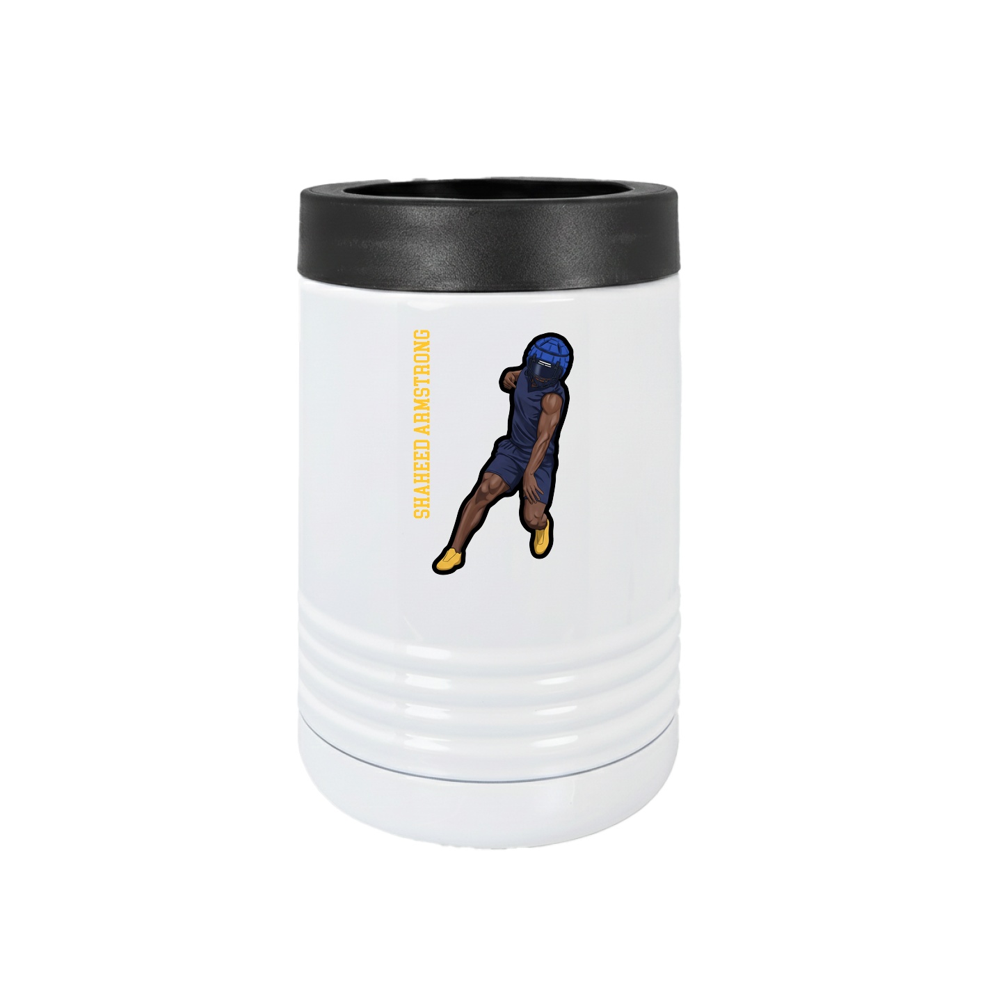 Beverage Holder — Name Vertical in White