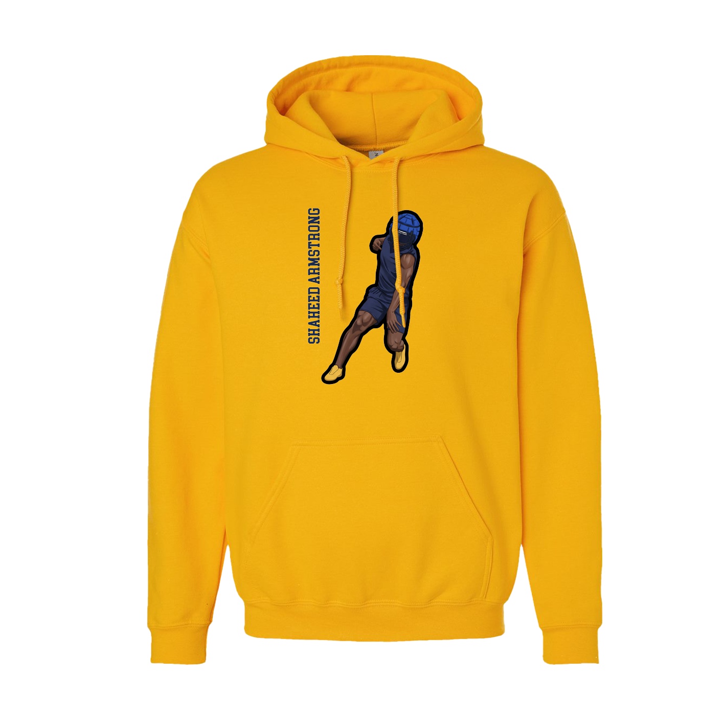 Hoodie — Name Vertical in Gold