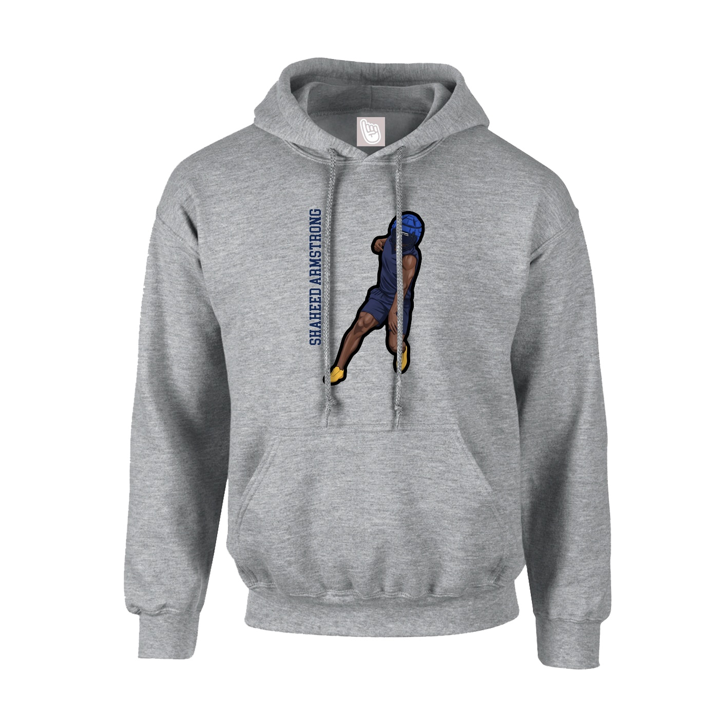 Youth Hoodie — Name Vertical in Grey
