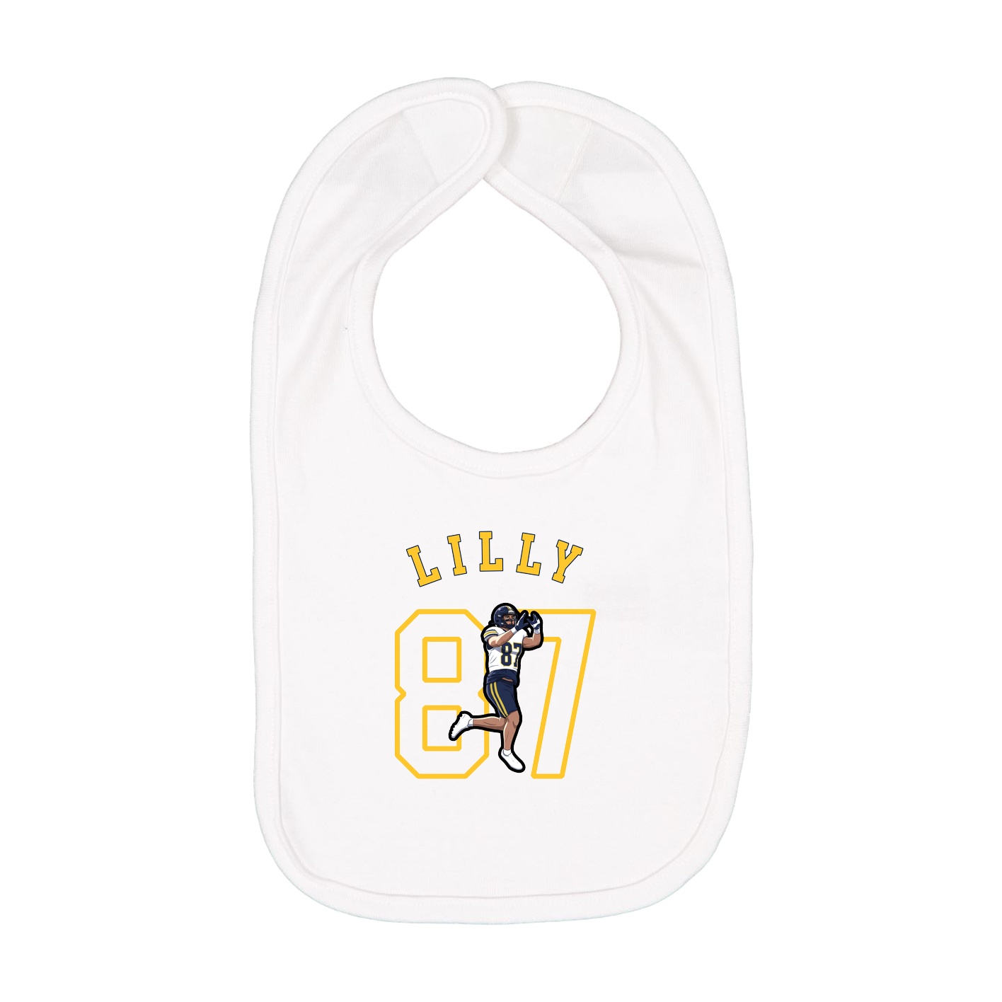 Infant Bib — Shirsey Arch in White