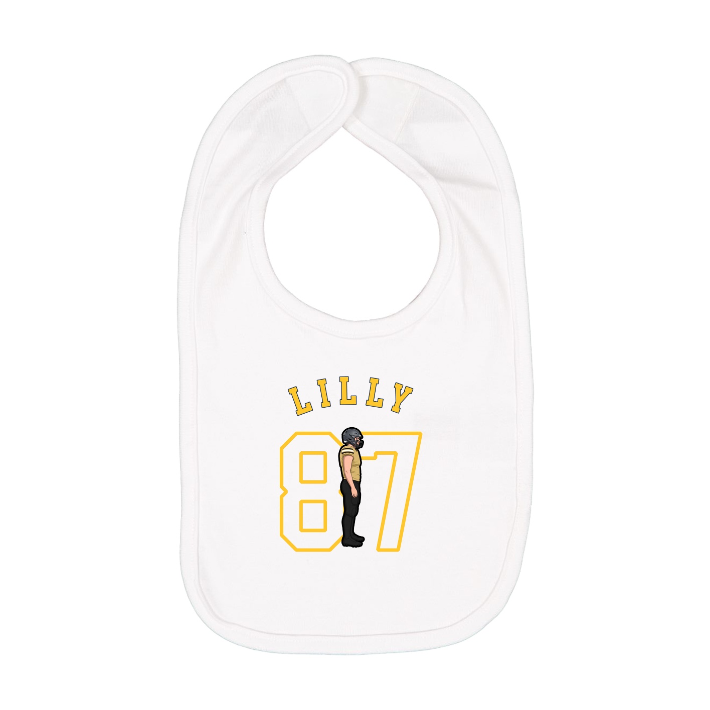 Infant Bib — Shirsey Arch in White