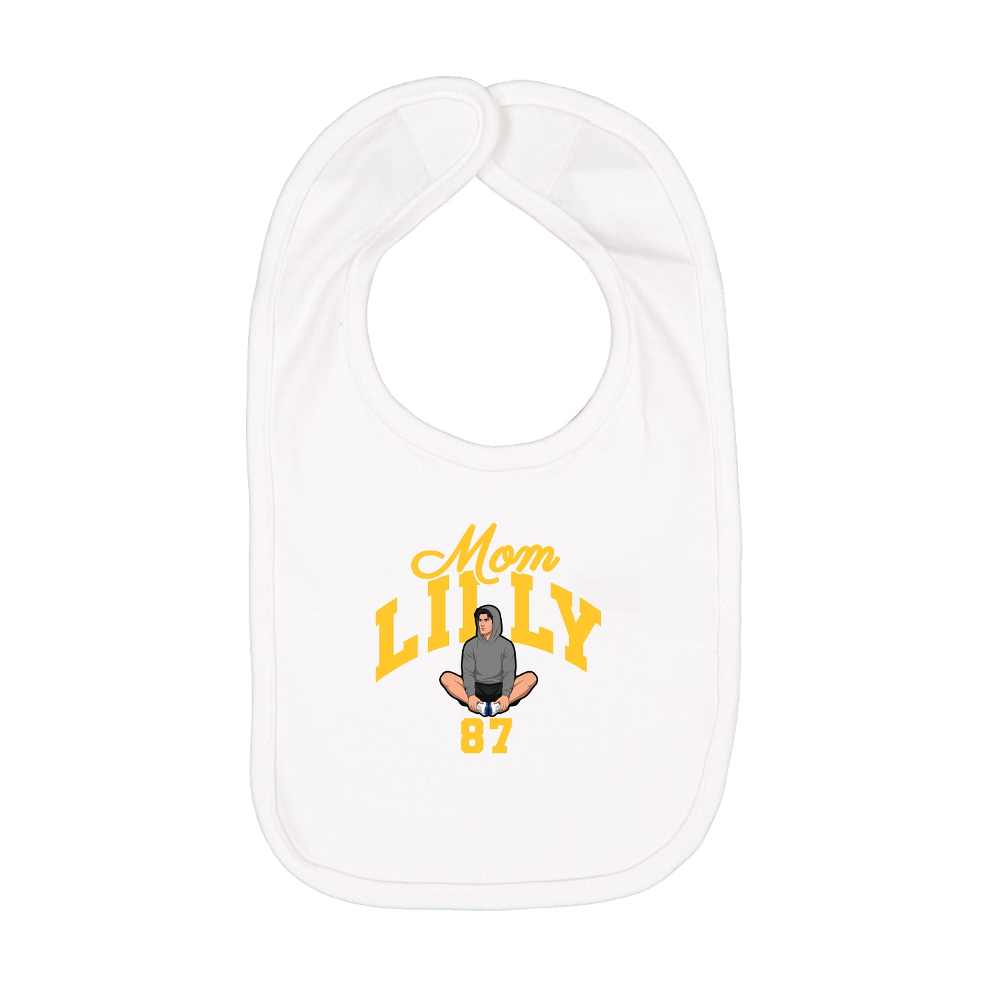 Infant Bib — Mothers Day Arch in White