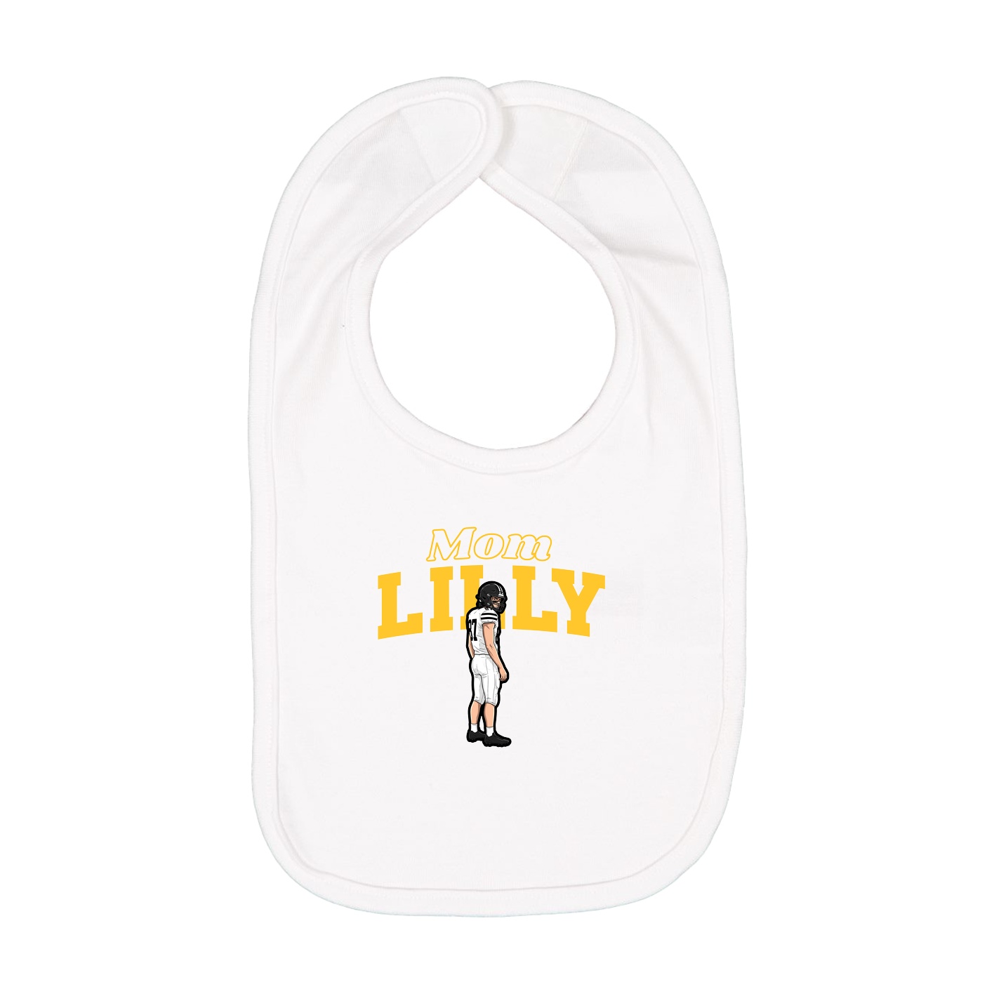 Infant Bib — Mothers Day Block in White