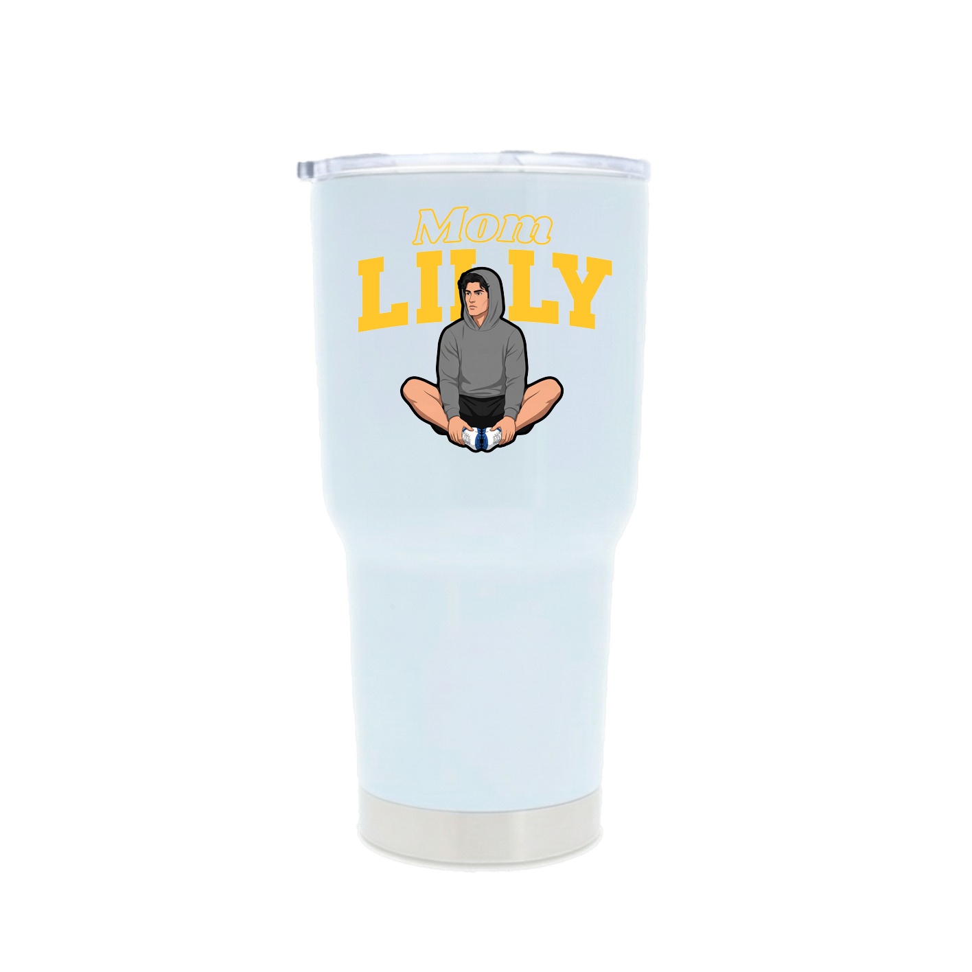 30oz Stainless Steel Tumbler — Mothers Day Block in White