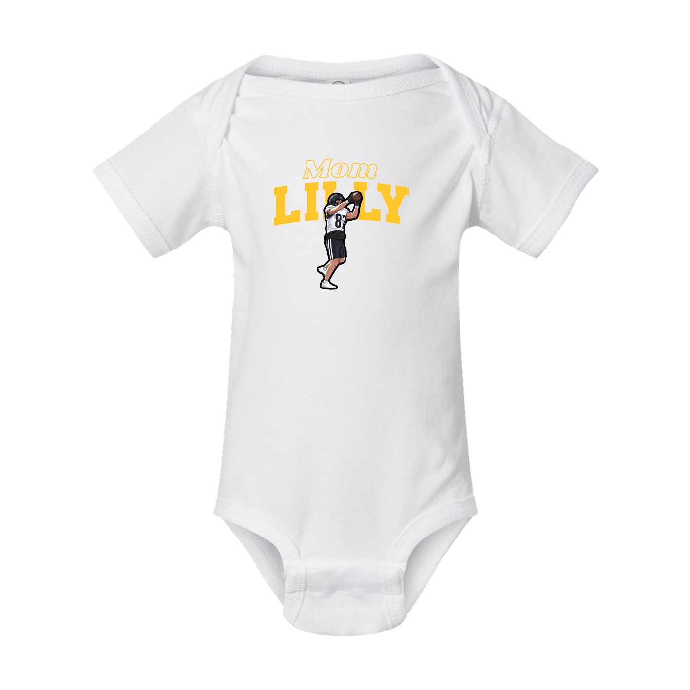 Baby Onesie — Mothers Day Block in White
