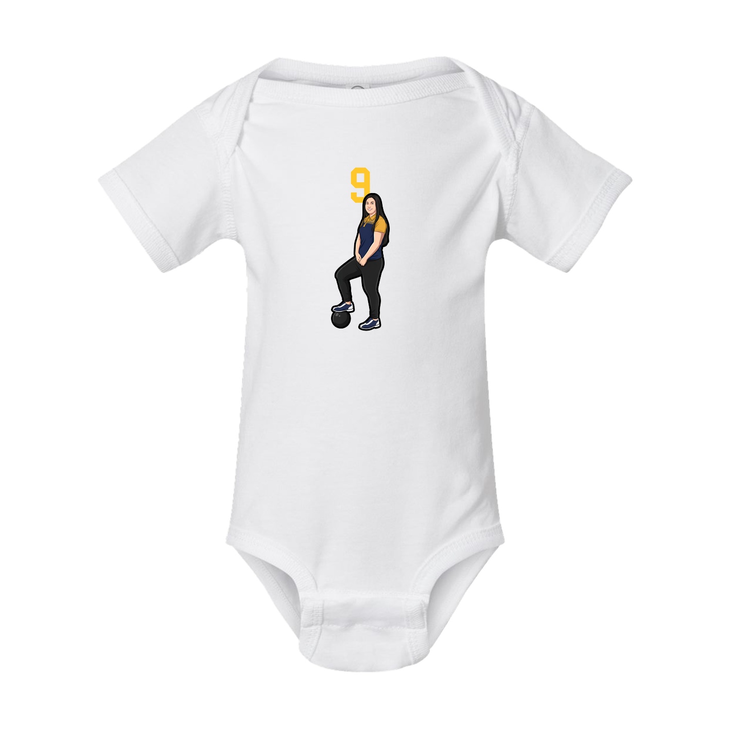 Baby Onesie — Number Top in White