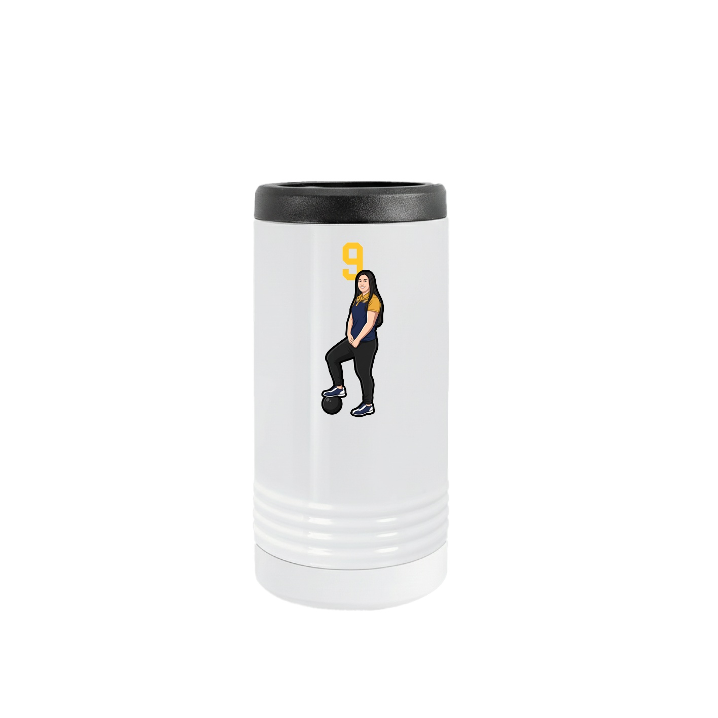Slim Beverage Holder — Number Top in White
