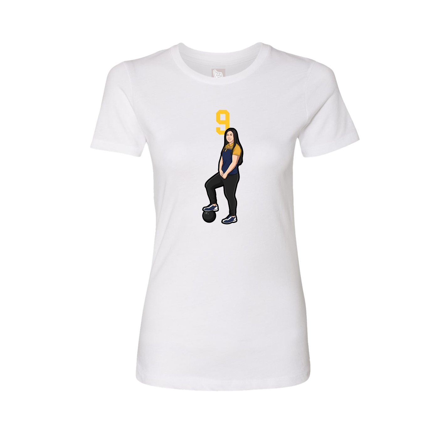 Fitted Women's Tee — Number Top in White