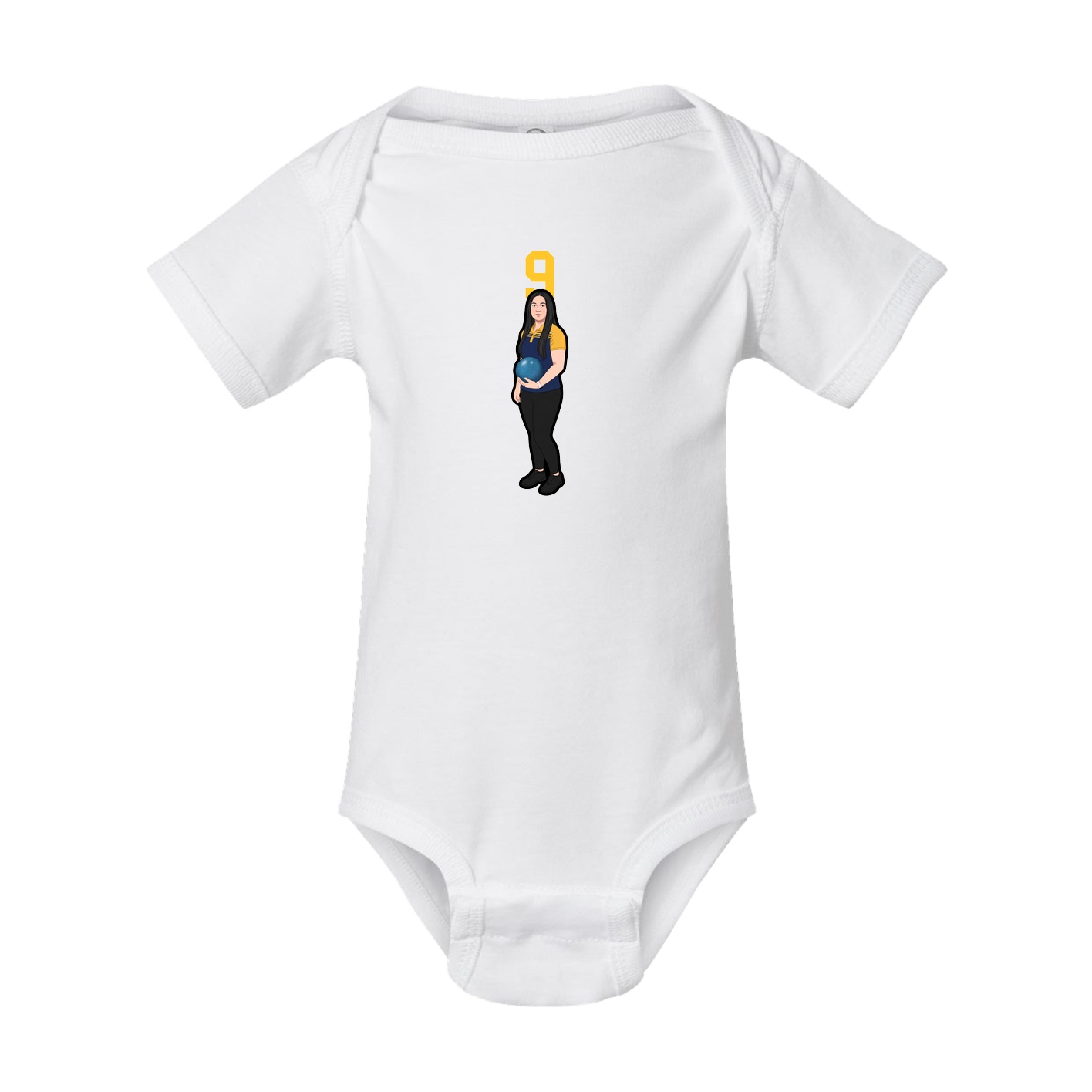 Baby Onesie — Number Top in White