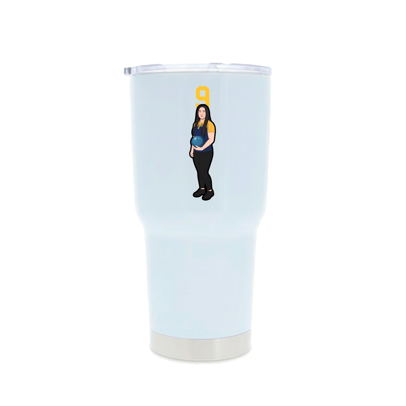 30oz Stainless Steel Tumbler — Number Top in White