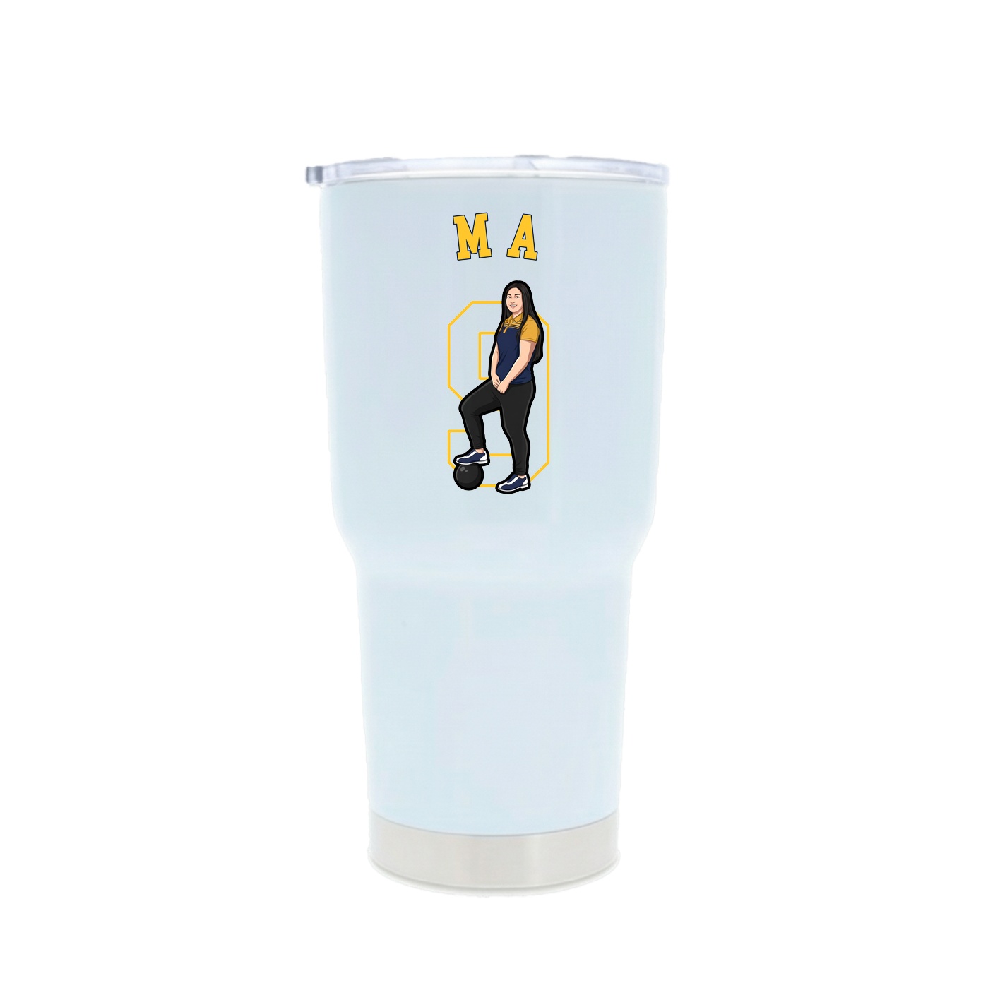 30oz Stainless Steel Tumbler — Shirsey Arch in White