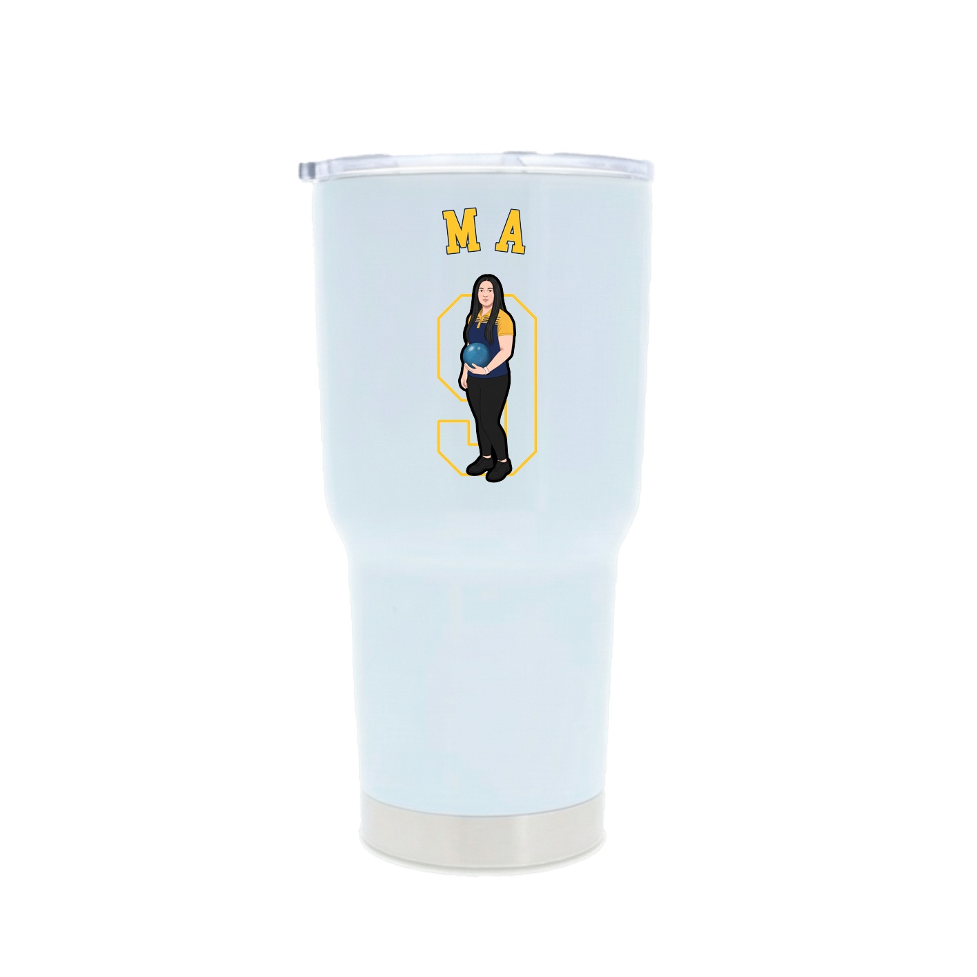 30oz Stainless Steel Tumbler — Shirsey Arch in White