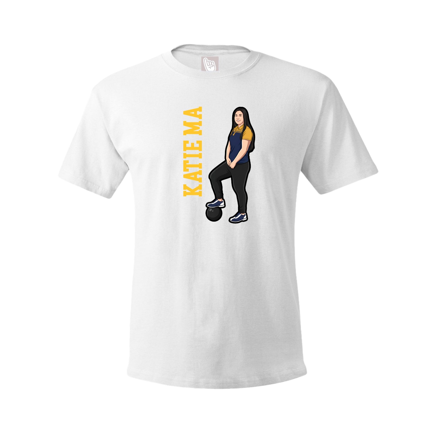 Tee — Name Vertical in White