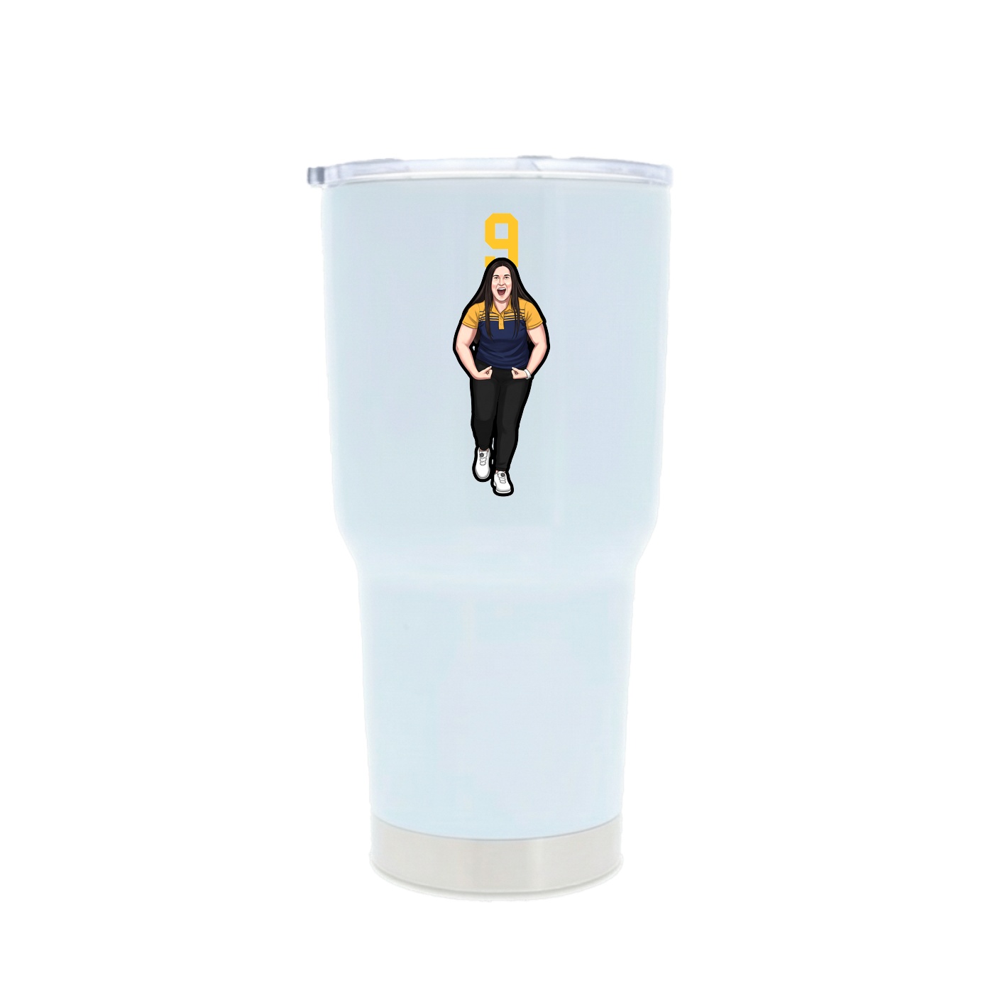30oz Stainless Steel Tumbler — Number Top in White