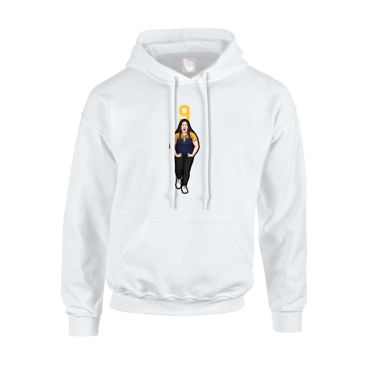 Hoodie — Number Top in White