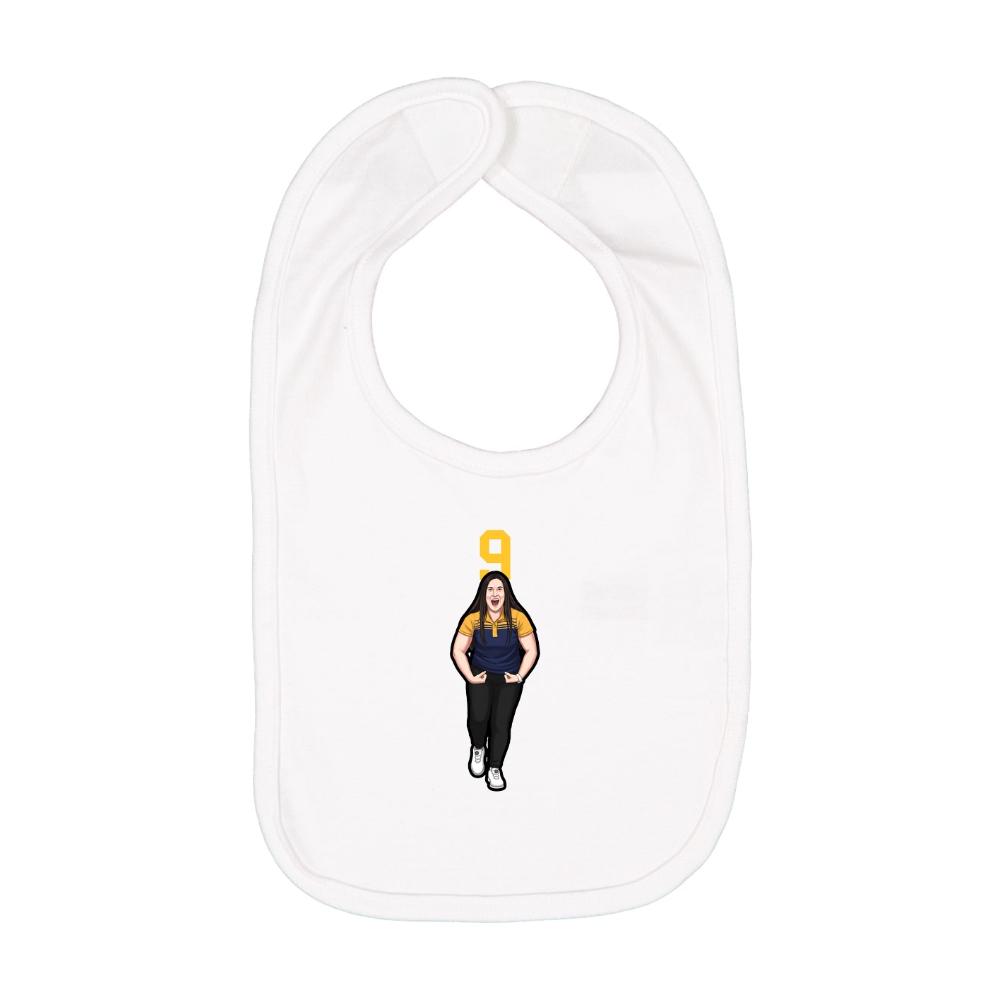 Infant Bib — Number Top in White