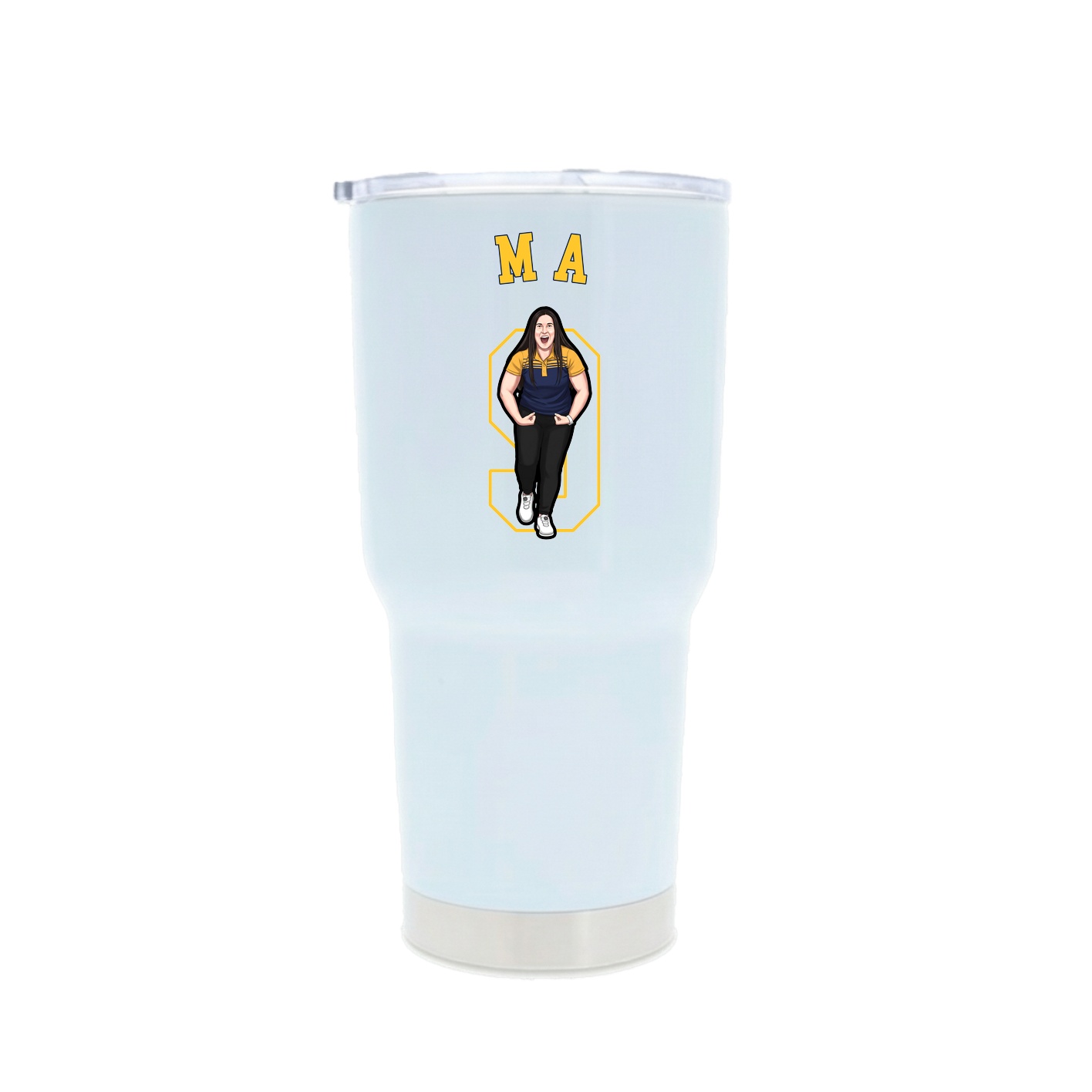 30oz Stainless Steel Tumbler — Shirsey Arch in White