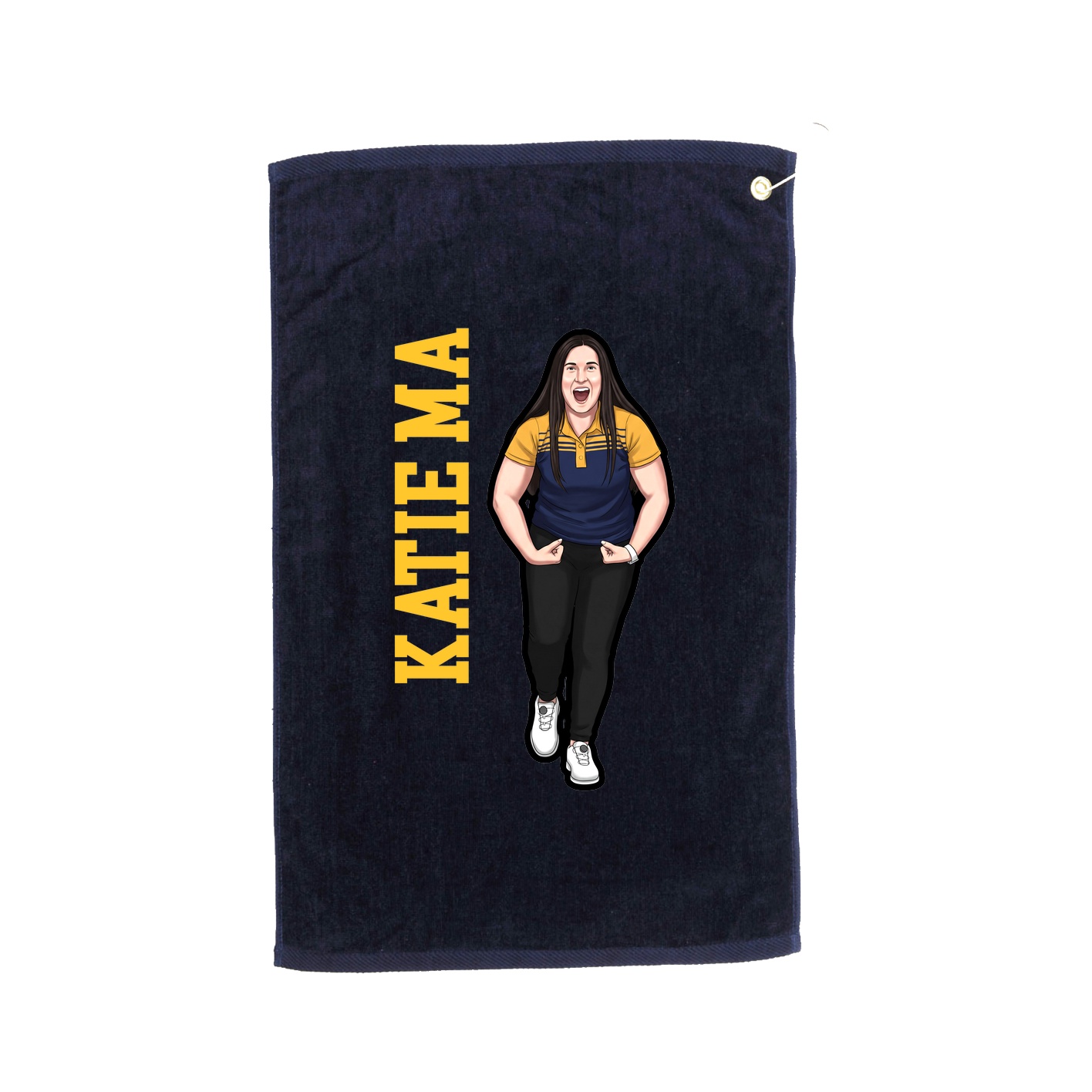 Golf Towel — Name Vertical in Navy
