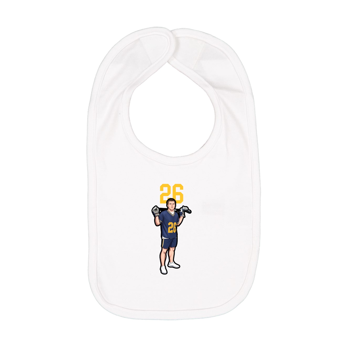 Infant Bib — Number Top in White