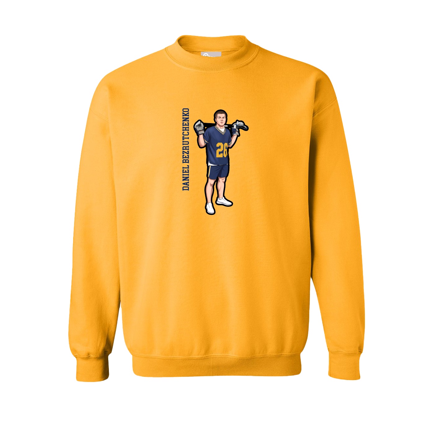 Fleece Crew — Name Vertical in Gold