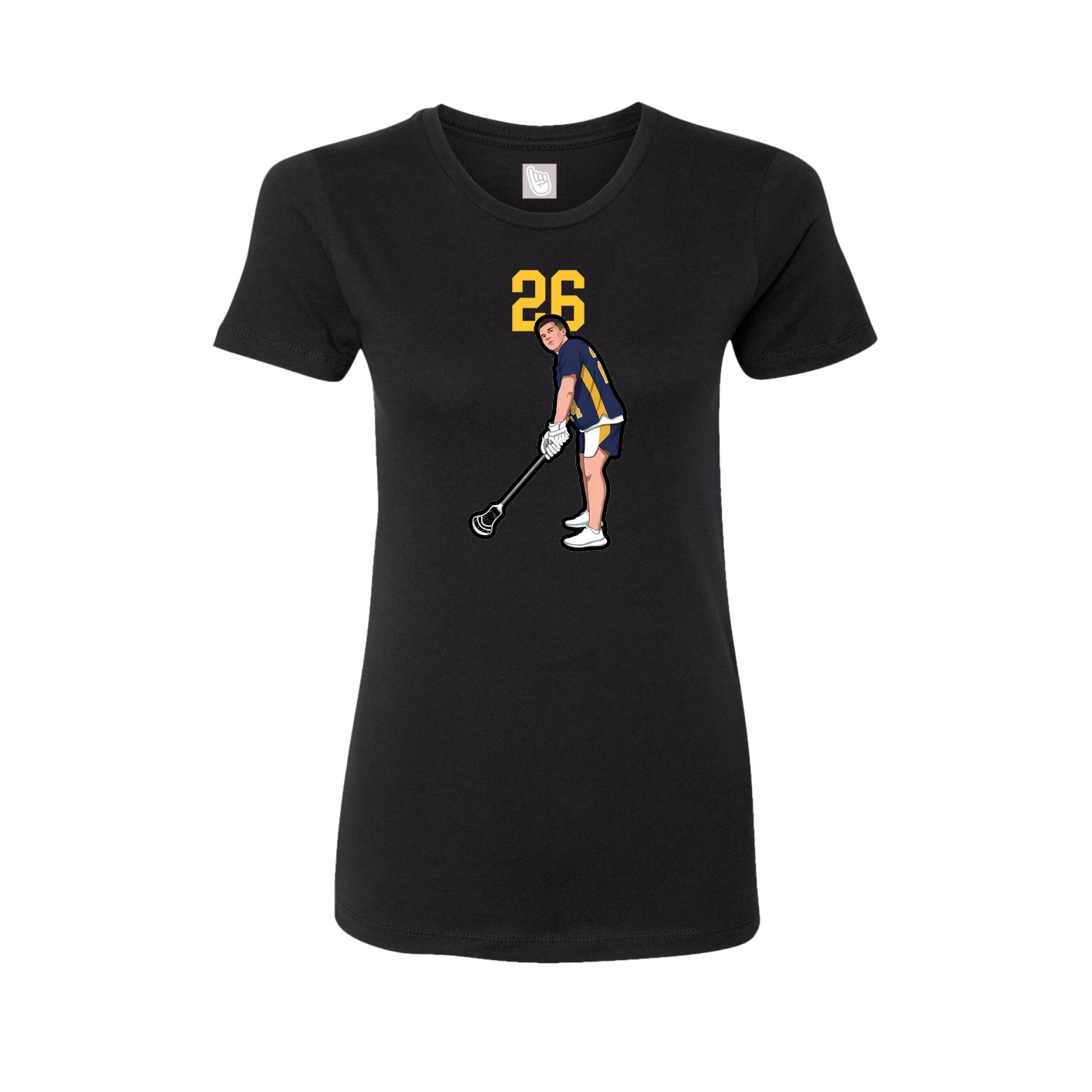 Fitted Women's Tee — Number Top in Black