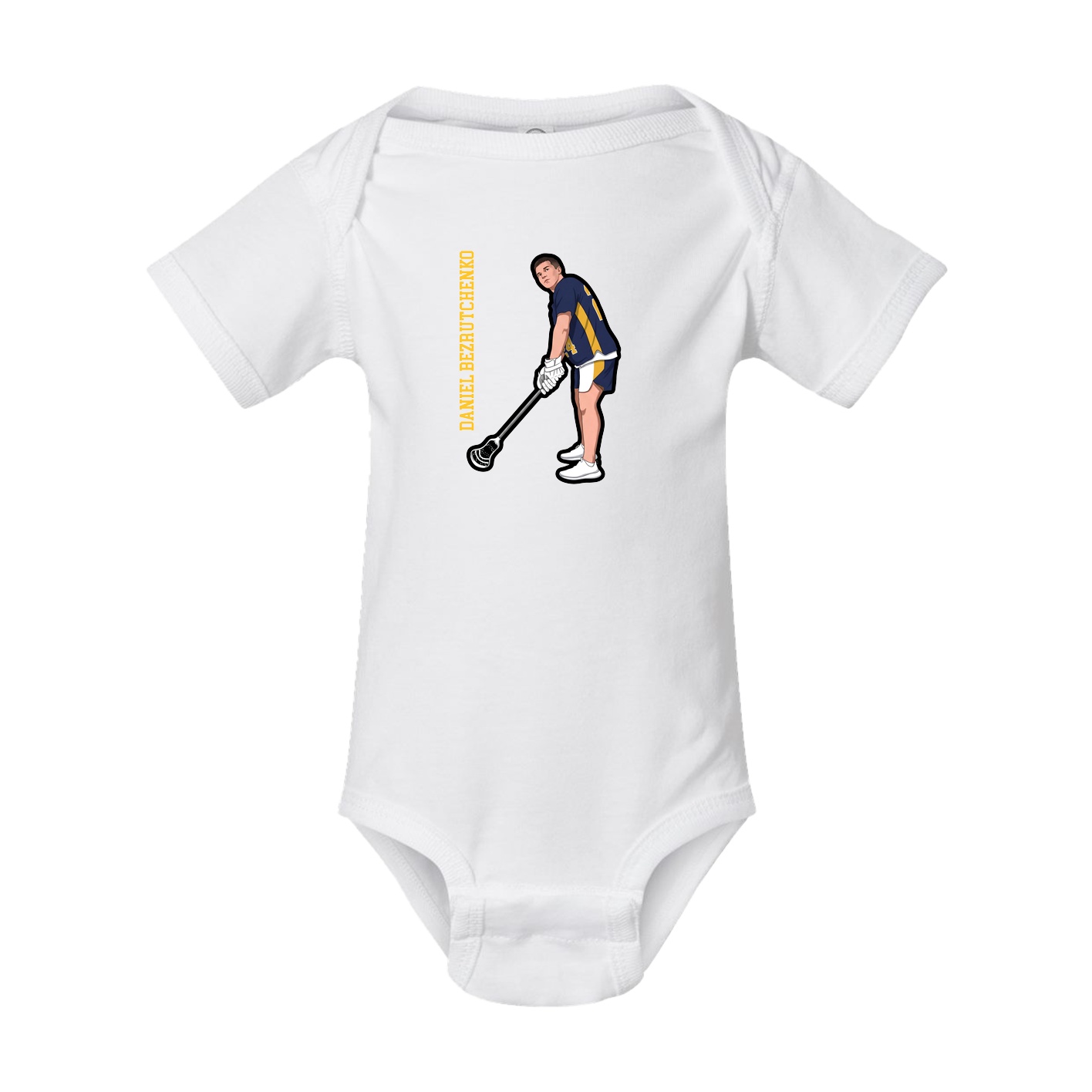Baby Onesie — Name Vertical in White