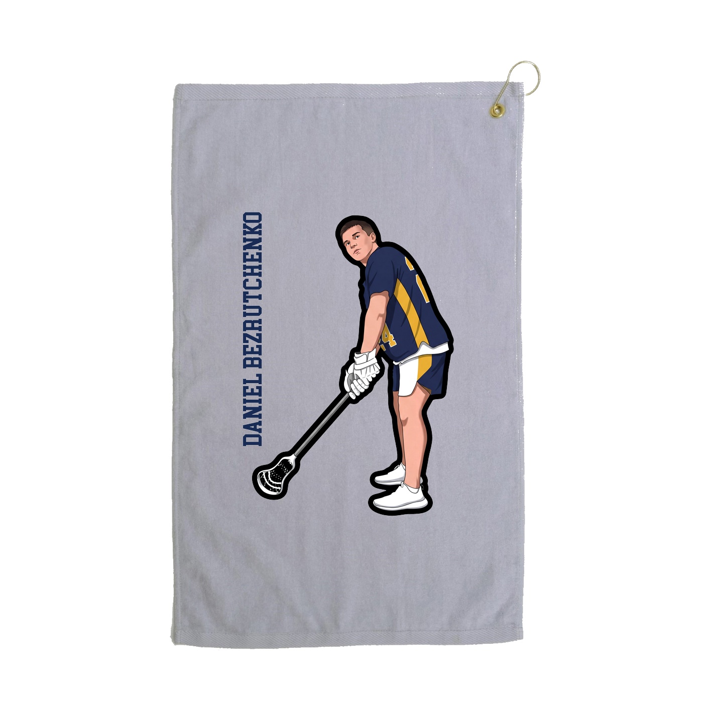 Golf Towel — Name Vertical in Grey