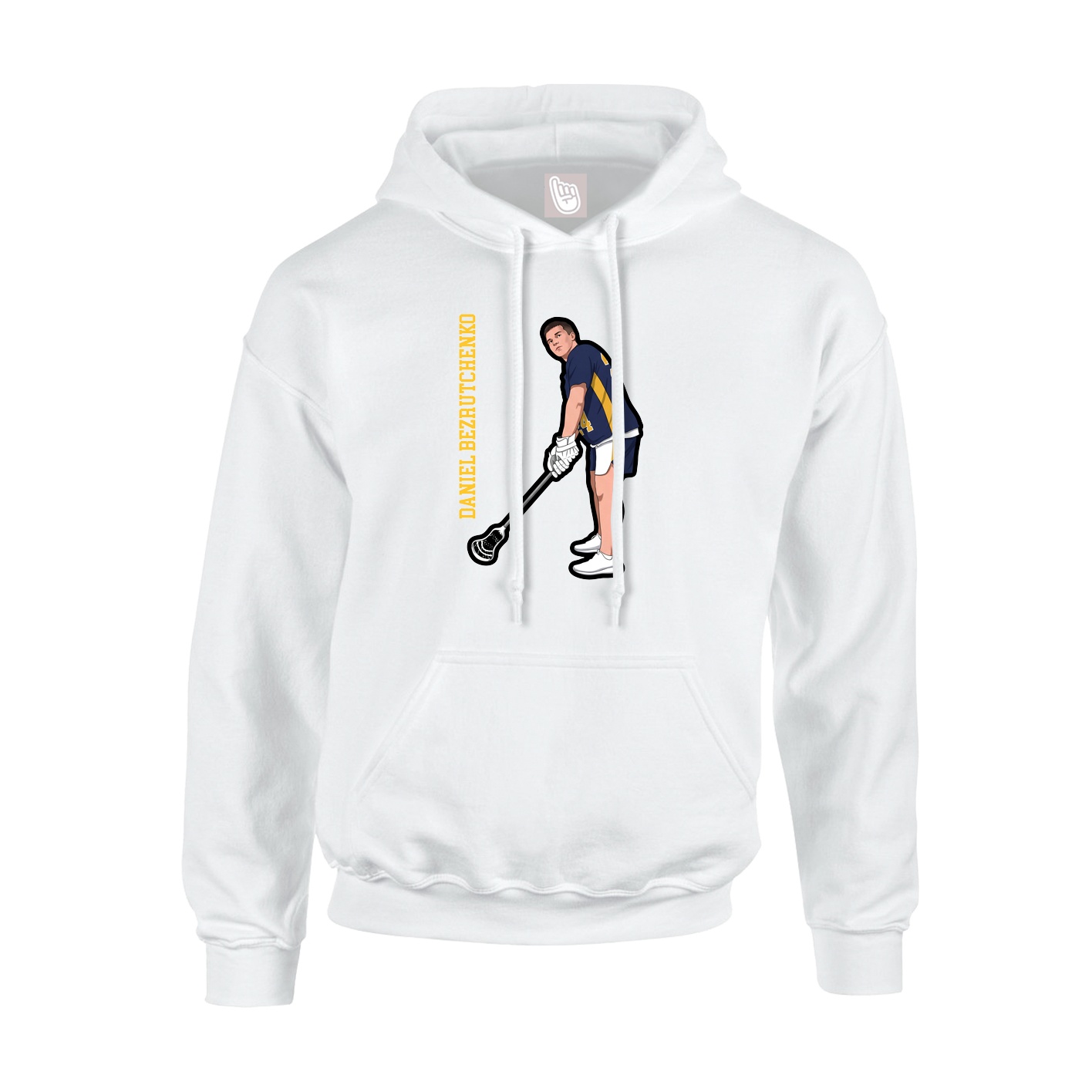 Hoodie — Name Vertical in White