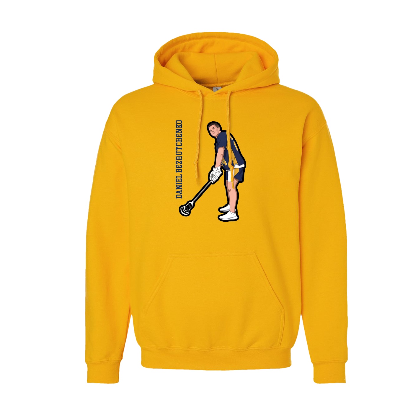 Youth Hoodie — Name Vertical in Gold