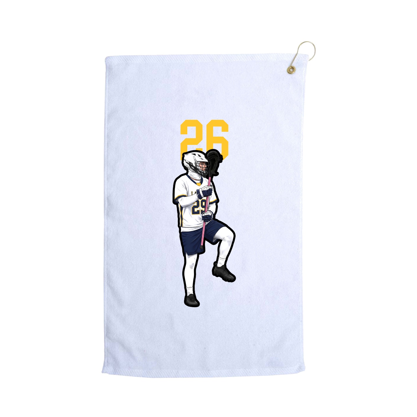 Golf Towel — Number Top in White