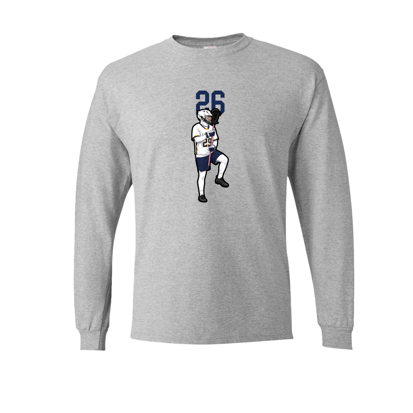 Long Sleeve Tee — Number Top in Grey