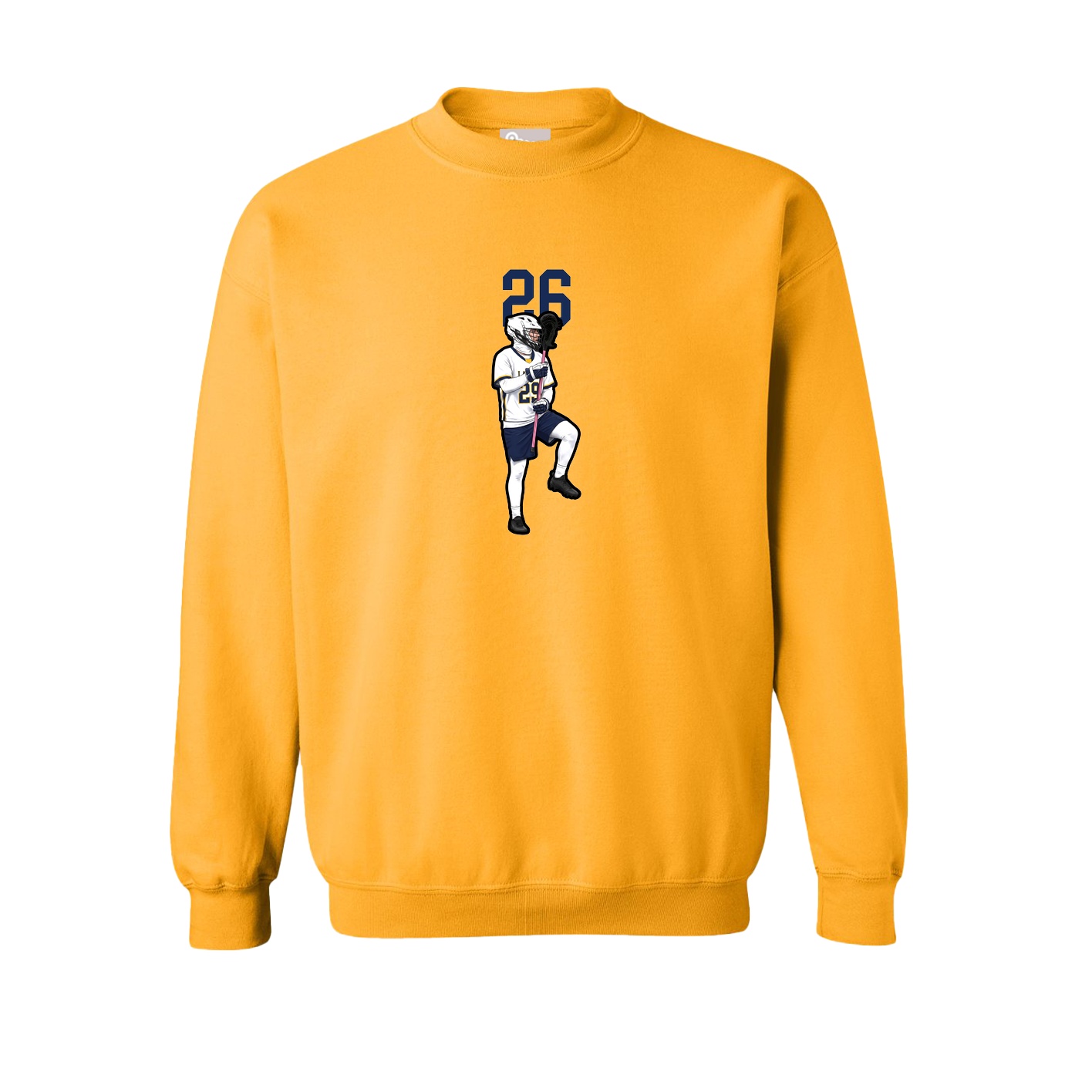 Fleece Crew — Number Top in Gold