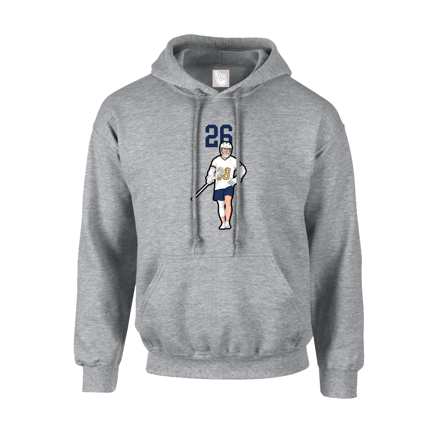 Hoodie — Number Top in Grey
