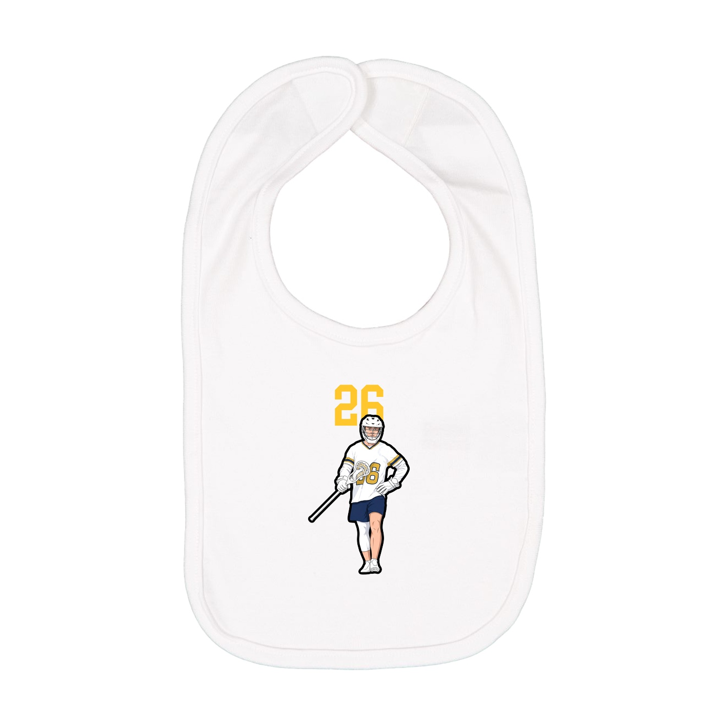Infant Bib — Number Top in White