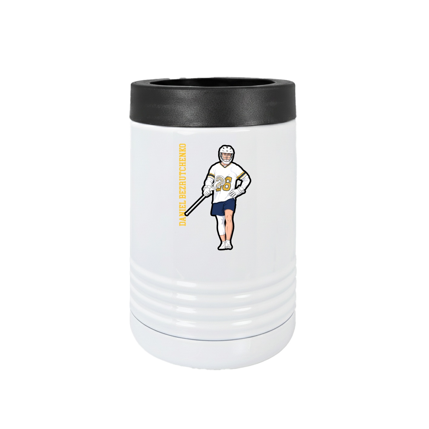 Beverage Holder — Name Vertical in White